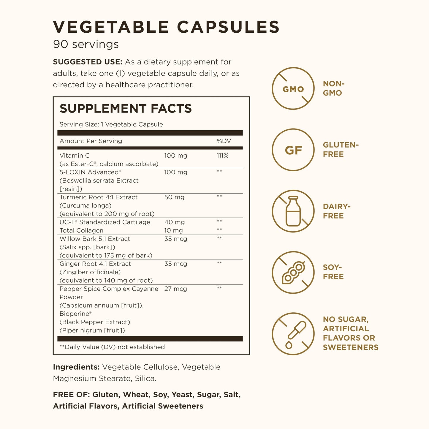 Solgar No. 7 - Joint Support and Comfort - 90 Vegetarian Capsules - Increased Mobility & Flexibility - Gluten-Free, Dairy-Free, Non-GMO - 90 Servings - Medaid International