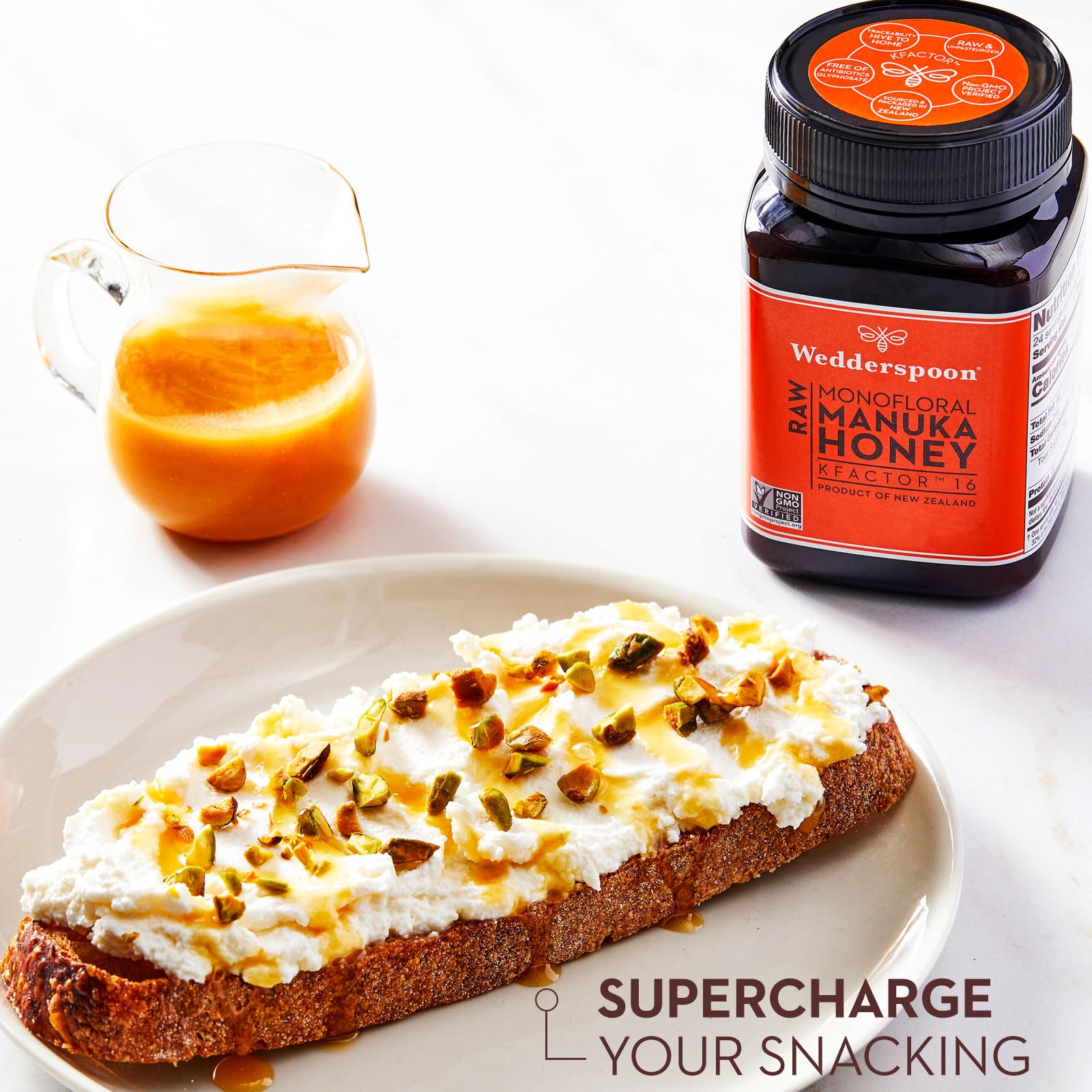 Wedderspoon Raw Premium Manuka Honey, KFactor 16, 17.6 Oz, Unpasteurized, Genuine New Zealand Honey, Traceable from Our Hives to Your Home - Medaid International