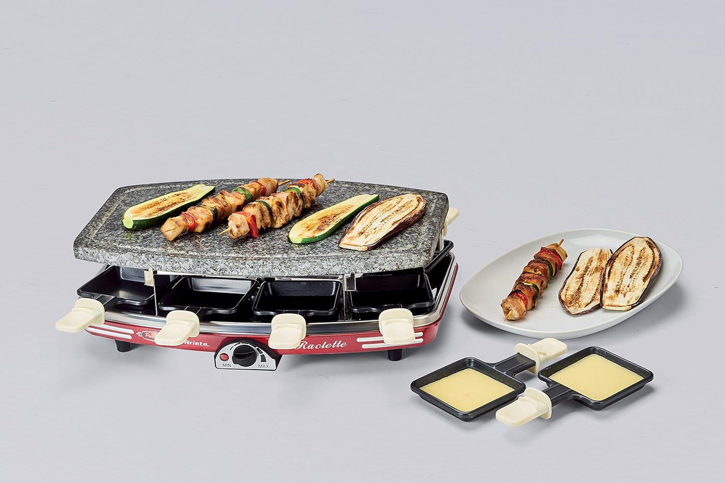 Ariete 794 Fondue Machine Raclette stone-794, red