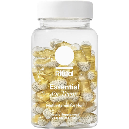 Ritual Teen Vitamins for Girls - Zinc, Vitamin A and D3 for Immune Function Support*, Omega-3 DHA & B12 for Brain Health, Non-GMO, Mint Essenced, 30 Day Supply, 60 Vegan Capsules - Medaid International