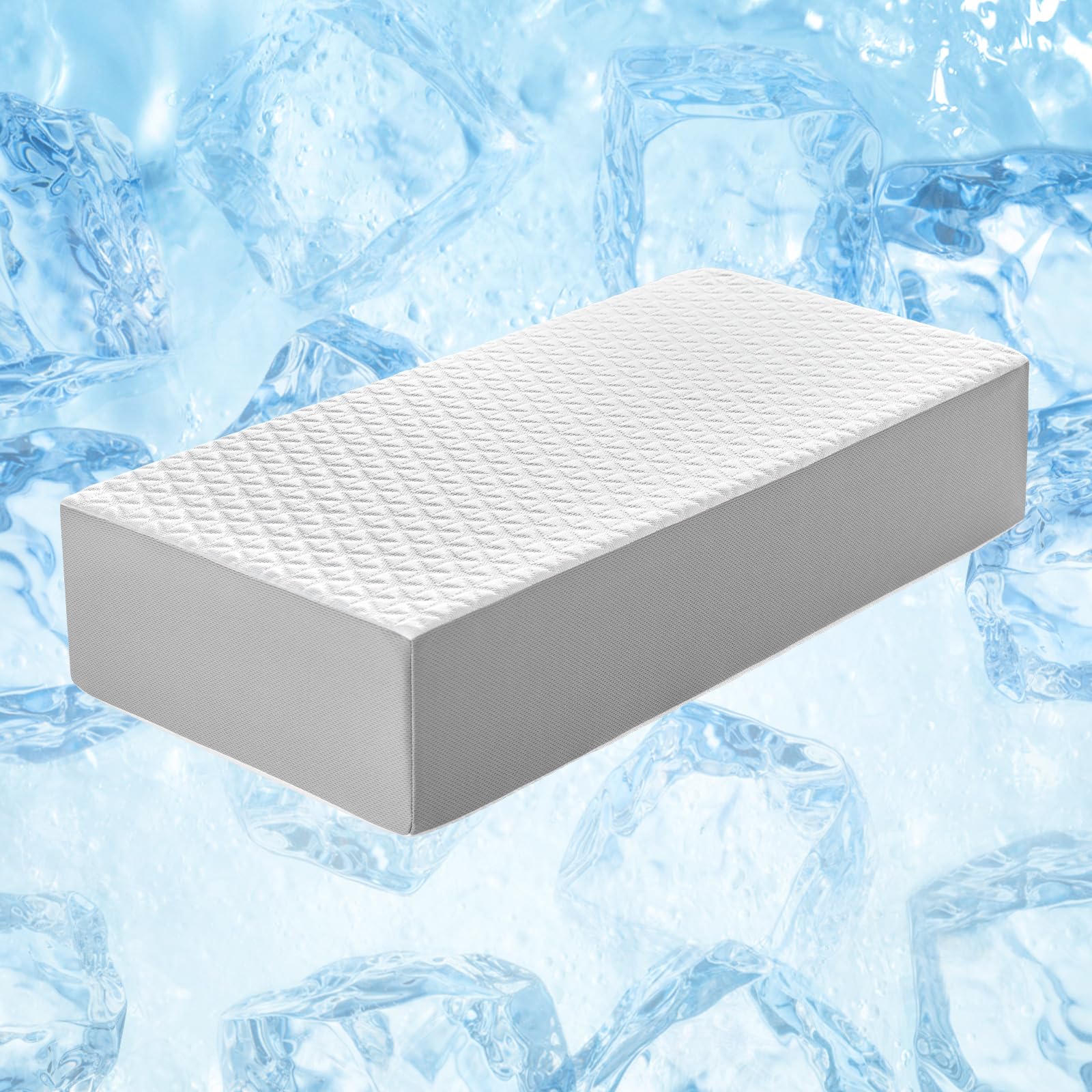 Kehangte Cooling Cube Pillow for Side Sleepers, Square Memory Foam Side Sleeper Pillow Firm Soft Double-Sided Supportive, Support Head Cervical Pillow for Neck Shoulder Pain, 24"x12"x5" - Medaid International