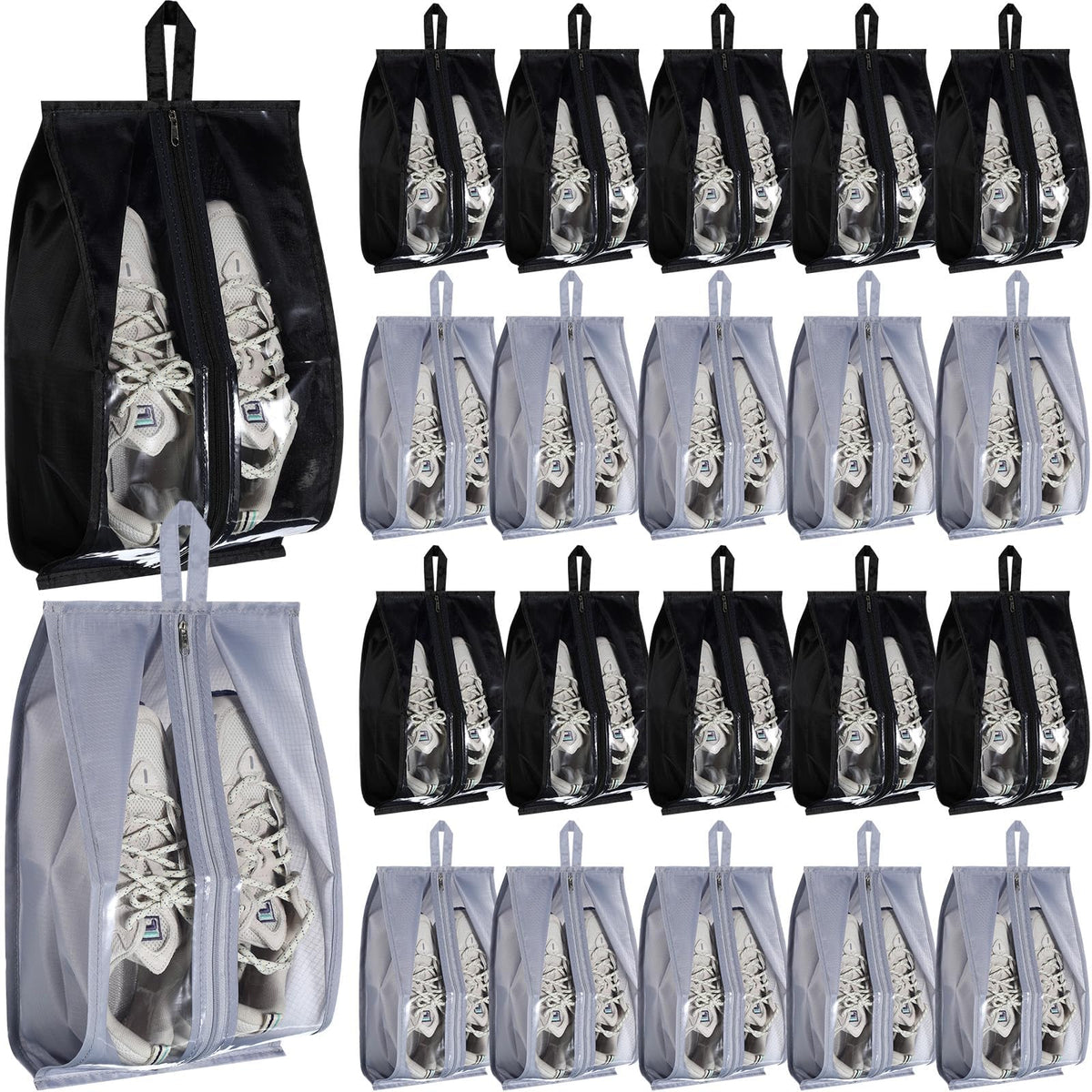 KASTWAVE 20 Pcs Shoe Bags for Travel Waterproof Sneaker Bag Multi Color Shoe Carrier with Zipper Portable Shoe Pouch for Men Women