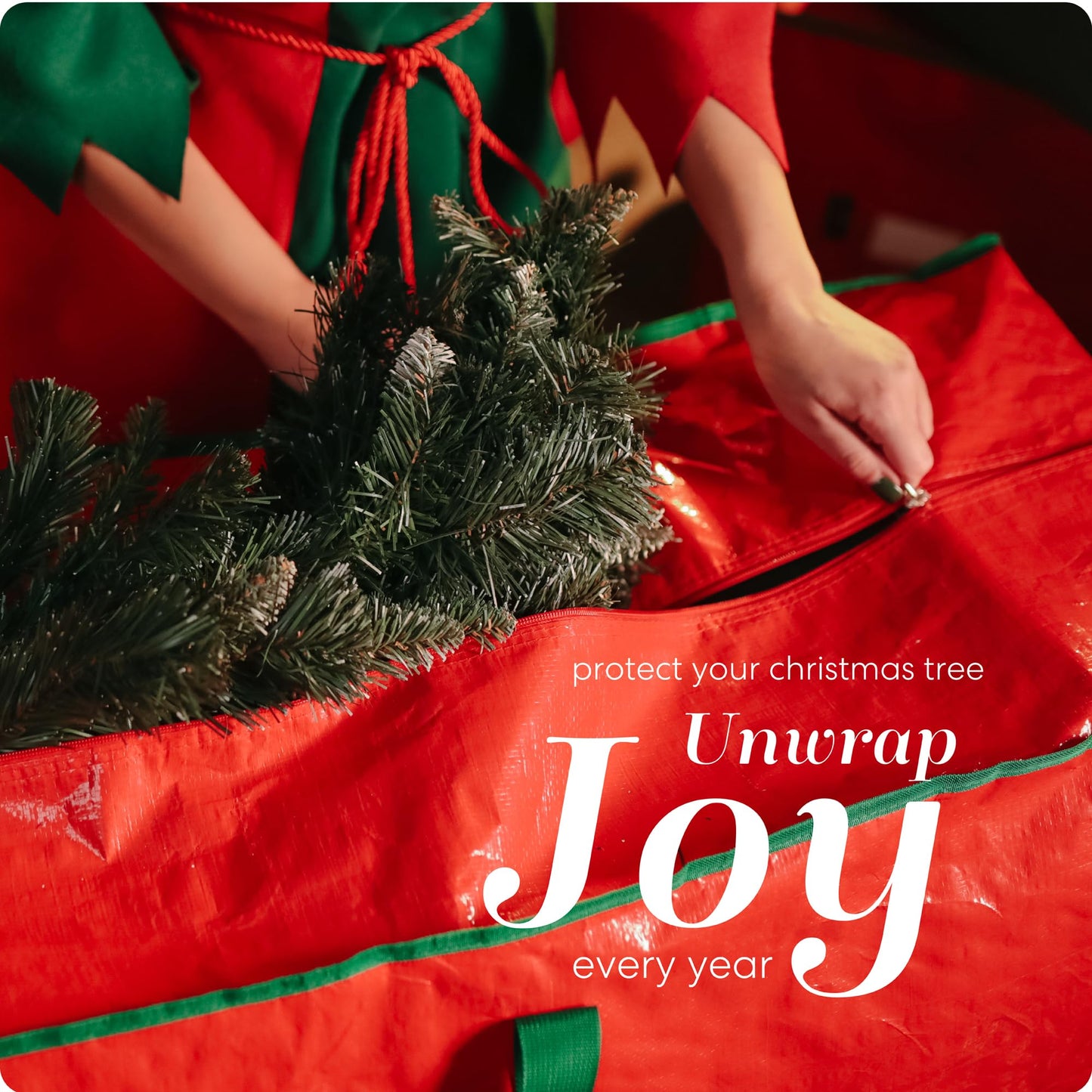 Handy Laundry, Christmas Tree Storage Bag - Stores 9 Foot Artificial Xmas Holiday Tree, Durable Waterproof Material, Zippered Bag, Carry Handles. Protects Against Dust, Insects and Moisture. - Medaid International