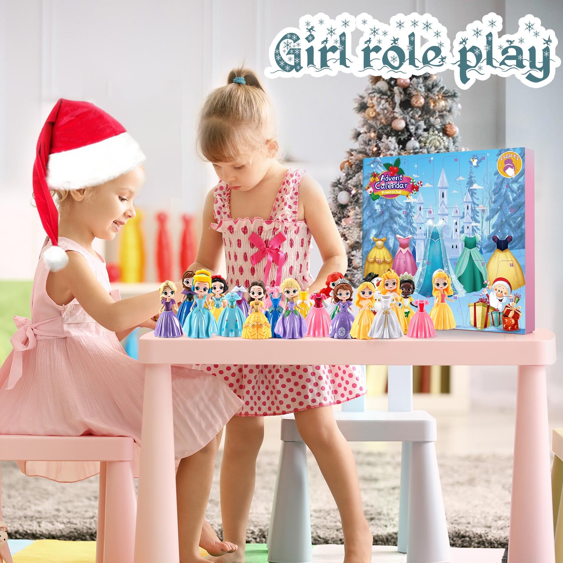 Advent Calendar for Girls Princess Deformation Toy 24 Days Countdown Calendars Princess Transformable Toys and Decorate Ideal for Christmas Countdown and Fun Play Party Favor, Xmas Gifts, Classroom Prizes - Medaid International