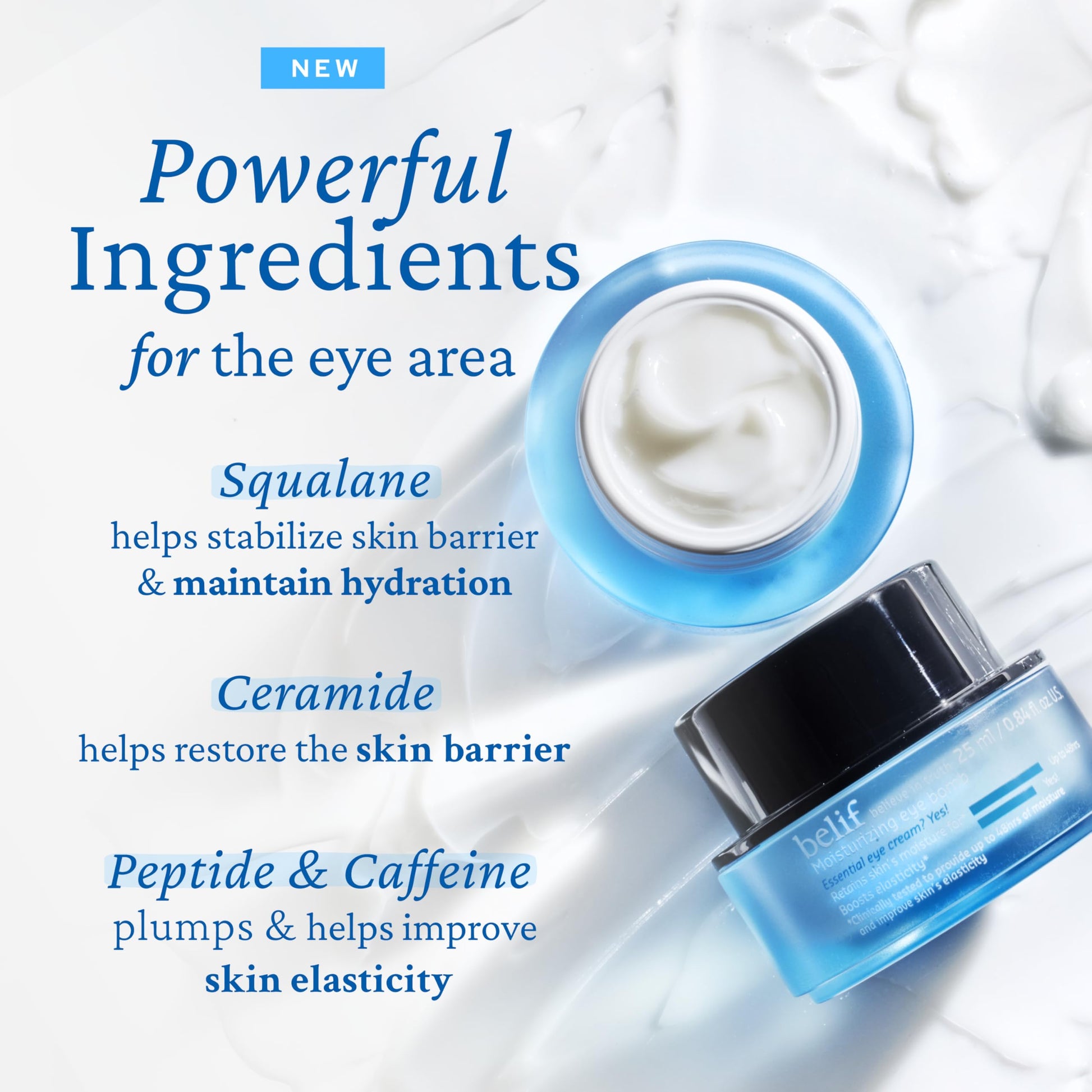 belif Peptide Eye Bomb, Anti-Aging Eye Cream for Wrinkles, Fine Lines, Crow’s Feet & Eye Bags, 48hr Hydration with Ceramide, Squalane, Caffeine, Dermatologist-Tested Korean Skincare, 0.84 fl.oz - Medaid International