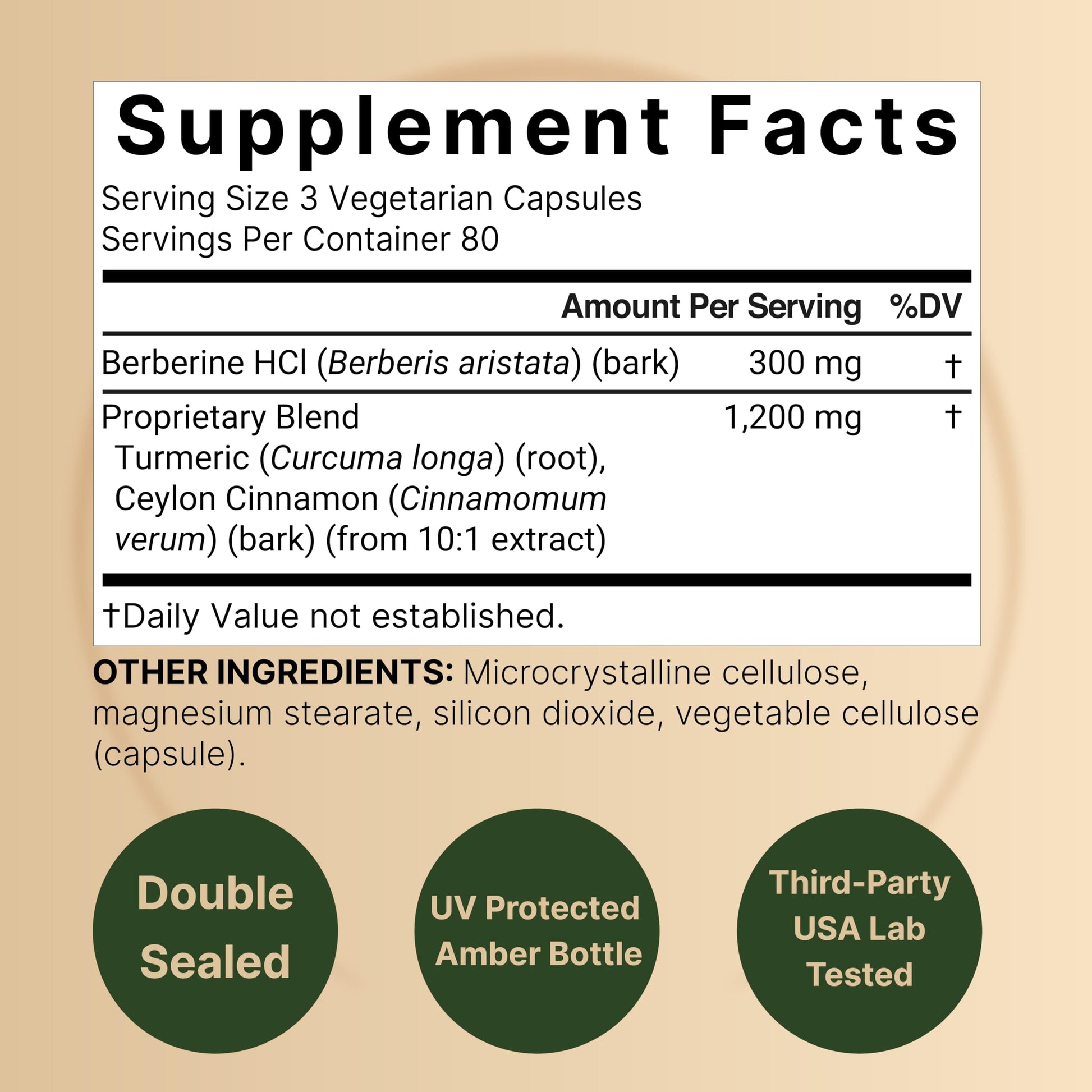 Berberine Supplement 1,500mg with Ceylon Cinnamon & Turmeric Root, 240 Veggie Capsules | 97% Pure Berberine HCL | Supports Balanced Sugar Levels & Heart Health | Vegan, Non-GMO - Medaid International