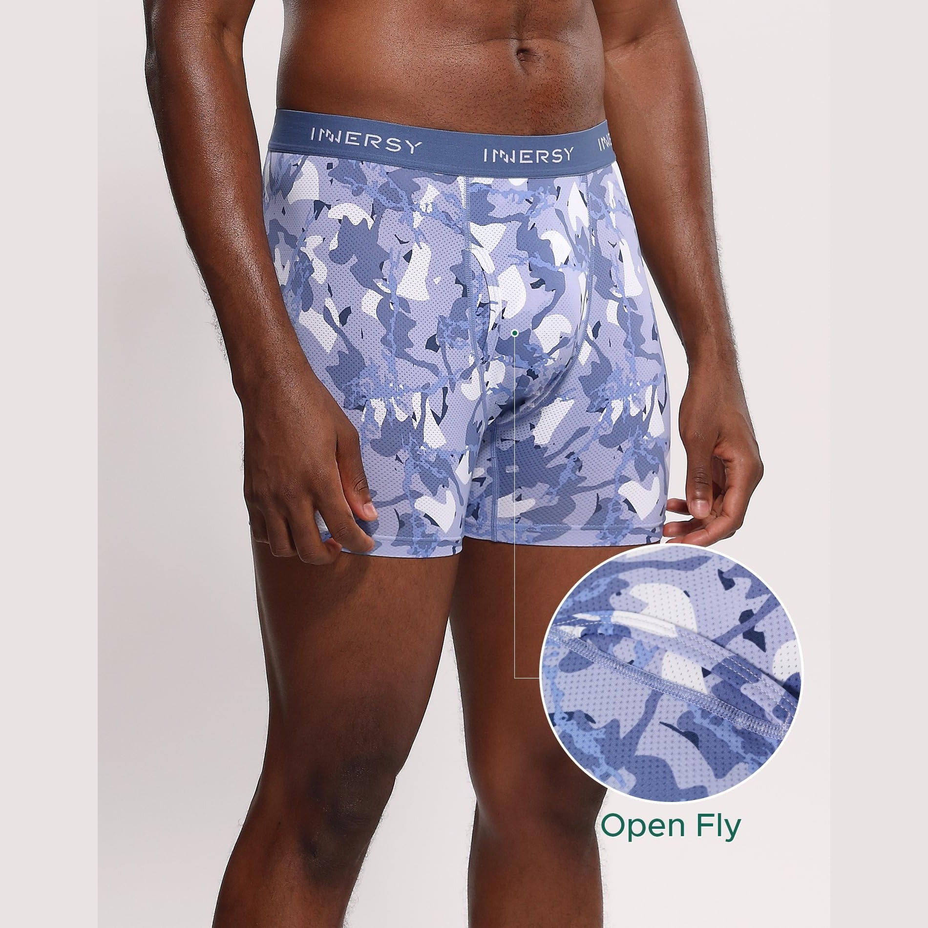 INNERSY Men's Breathable Mesh Boxer Briefs Cooling Moisture Wicking Underwear 4-Pack(Camouflage Maze,Large) - Medaid International