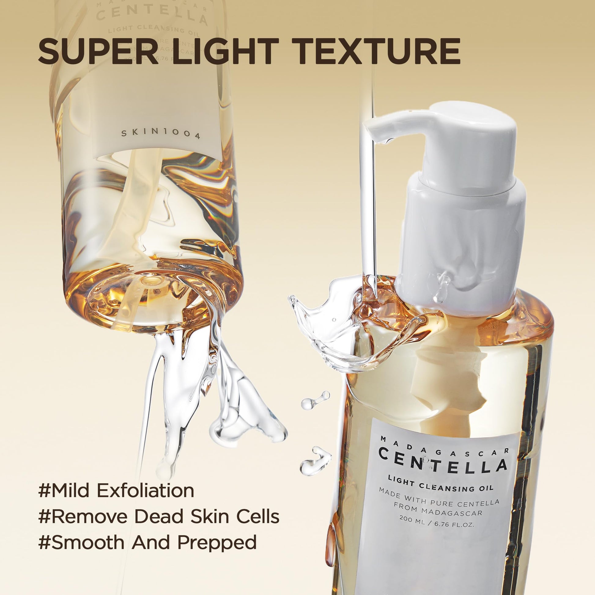 SKIN1004 Madagascar Centella Light Cleansing Oil 6.76 fl.oz, 200ml | Gentle Oil Cleanser for Face, Korean Facial Cleanser, Double Cleansing - Medaid International