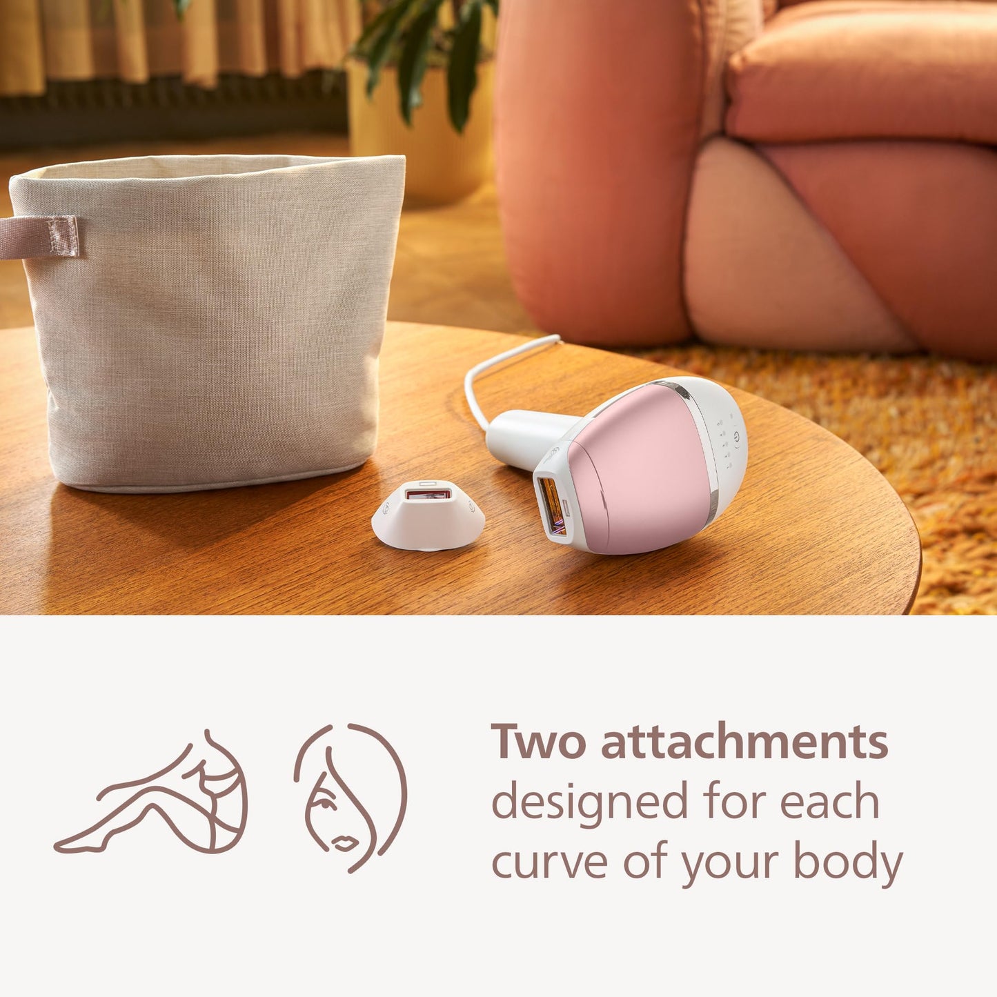 Philips Lumea 8000 Series IPL Hair Removal Device - Permanent Visible Hair Reduction Done at Home, SenseIQ Technology, 2 Attachments for Body & Face, for Women & Men, BRI932/03 - Medaid International