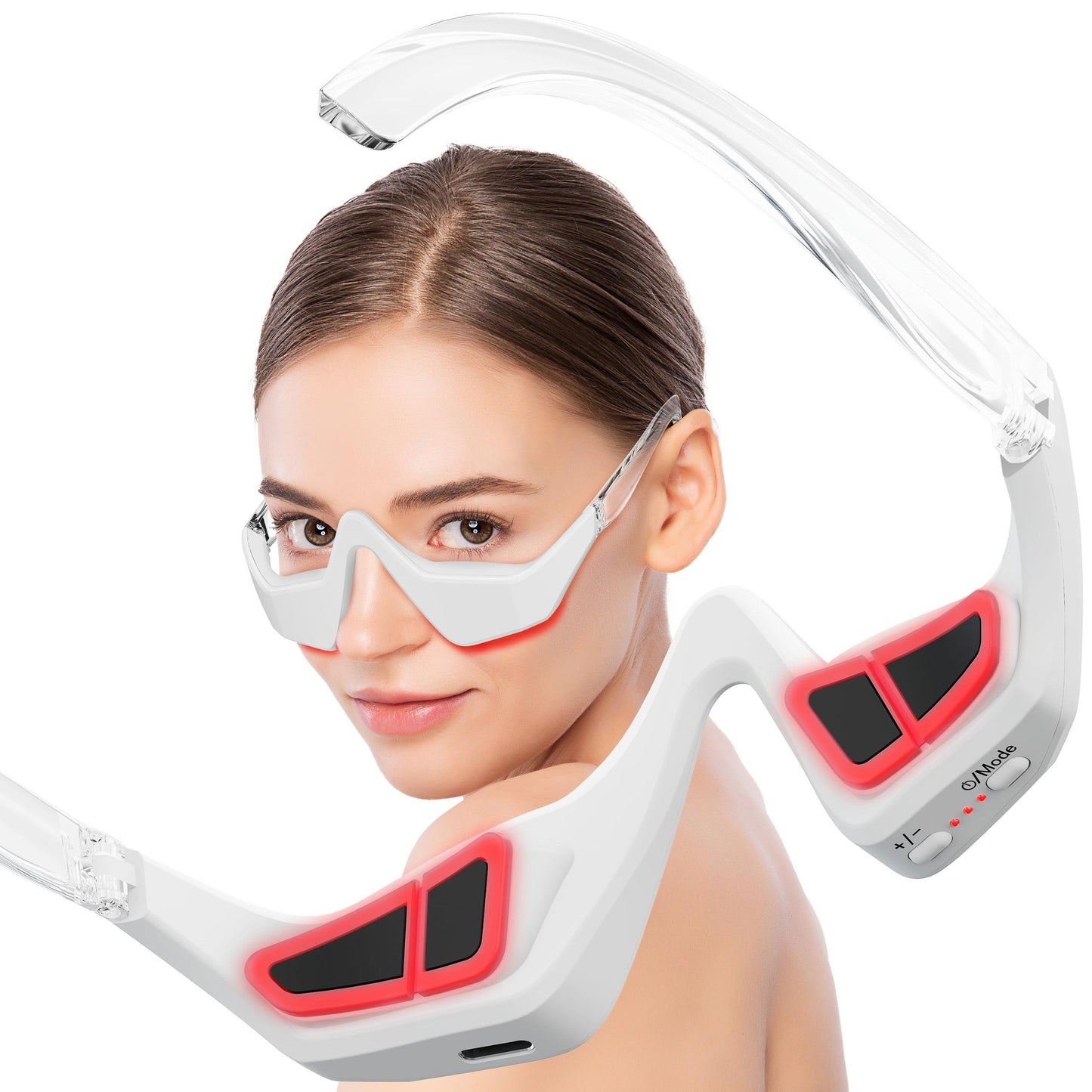 Qcccmyy Under Eye Red Light Therapy Device, Red Light Therapy Glasses for Eyes Light-Weight Eye Massager for Reducing Dark Circles and Puffiness, Smoothing Fine Lines - Medaid International