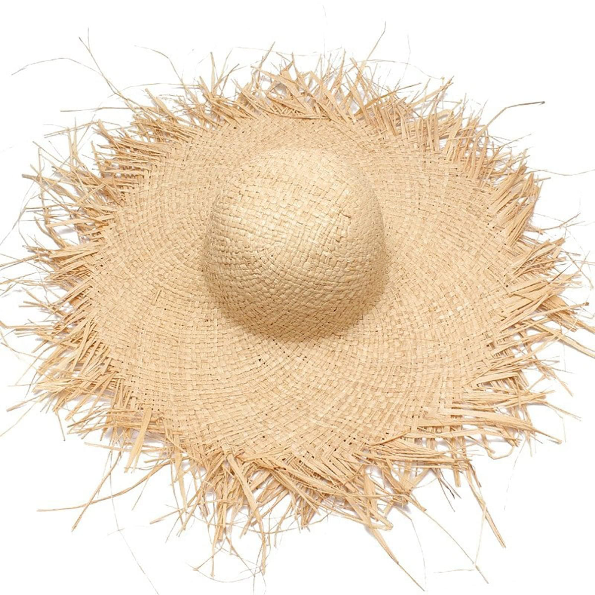 KASTWAVE Womens Beach Sun Straw Hat Summer UV Sun Hat Wide Brim Fringe Beach Hat Boho Floppy Hat Fishing Cap