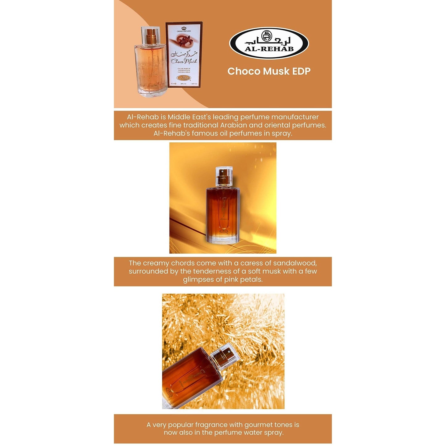 Al-Rehab Choco Musk Eau De Spray Perfume (50 ml/1.65 fl. oz)- 2 pack - Medaid International