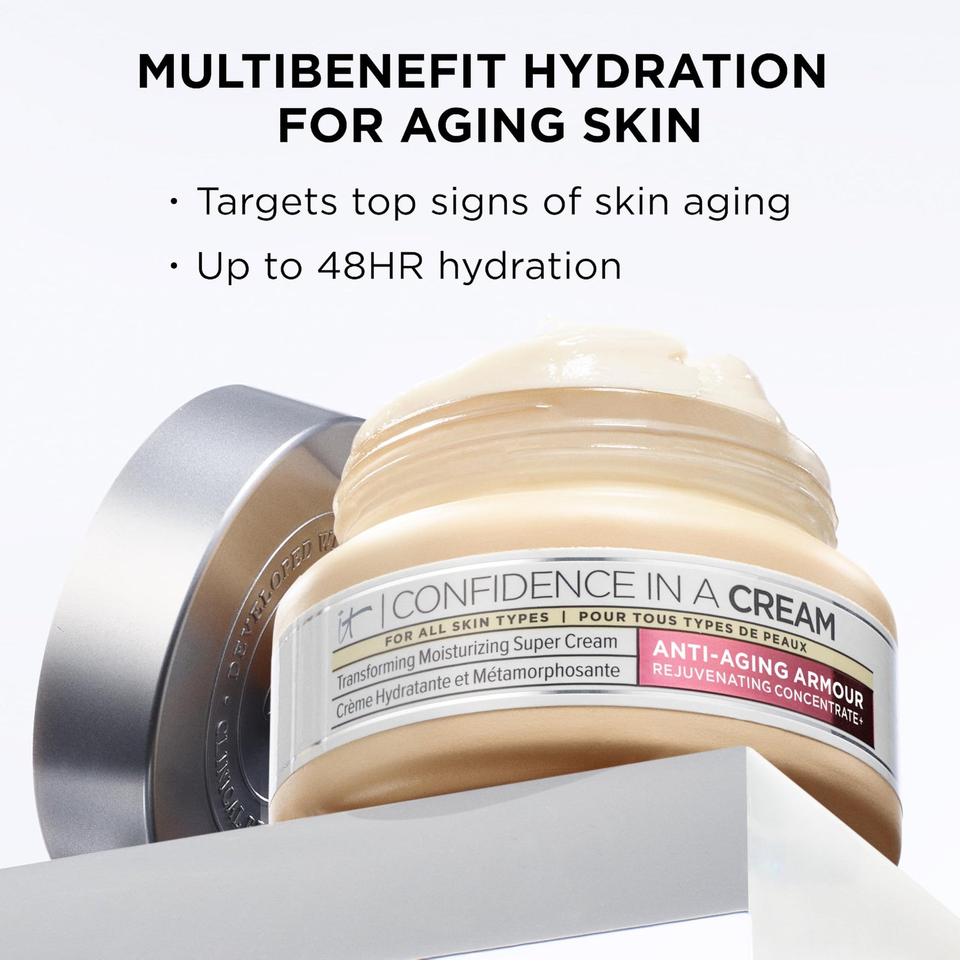 IT Cosmetics Confidence in a Cream Jumbo - Hydrating & Anti Aging Face Moisturizer, Visibly Reduces Fine Lines & Wrinkles, Up to 48H Hydration, Repairs Skin Barrier, Squalane & Ceramides - 4 fl oz - Medaid International