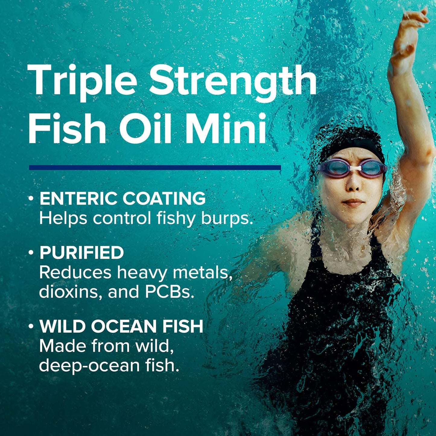 GNC Triple Strength Fish Oil Mini Omega 3 Supplement, 1000mg EPA and DHA, Supports Heart, Brain, Skin, Eye and Joint Health, 60 Mini Softgels - Medaid International