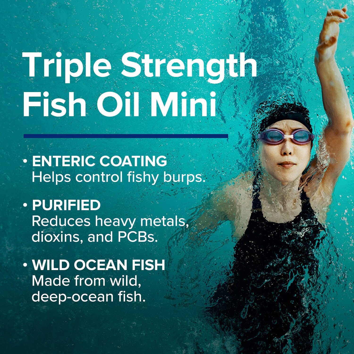 GNC Triple Strength Fish Oil Mini Omega 3 Supplement, 1000mg EPA and DHA, Supports Heart, Brain, Skin, Eye and Joint Health, 60 Mini Softgels - Medaid International