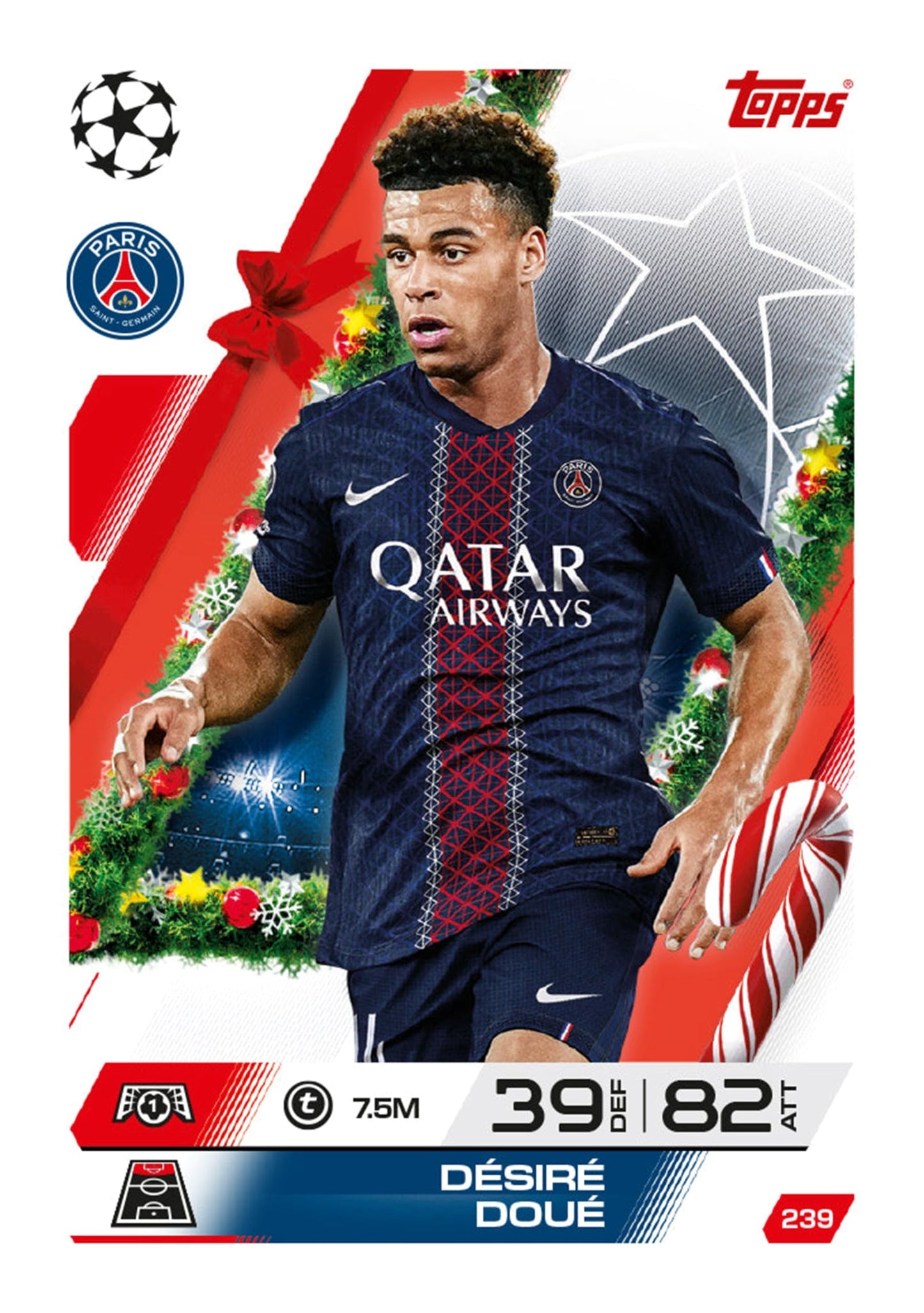 Topps Match Attax 25/26 Countdown Calendar Soccer Cards + 200 Card Protectors, 121 Cards, Including 24 Exclusive Festive Squadzone Cards & 1 Exclusive Infinity Card - Medaid International