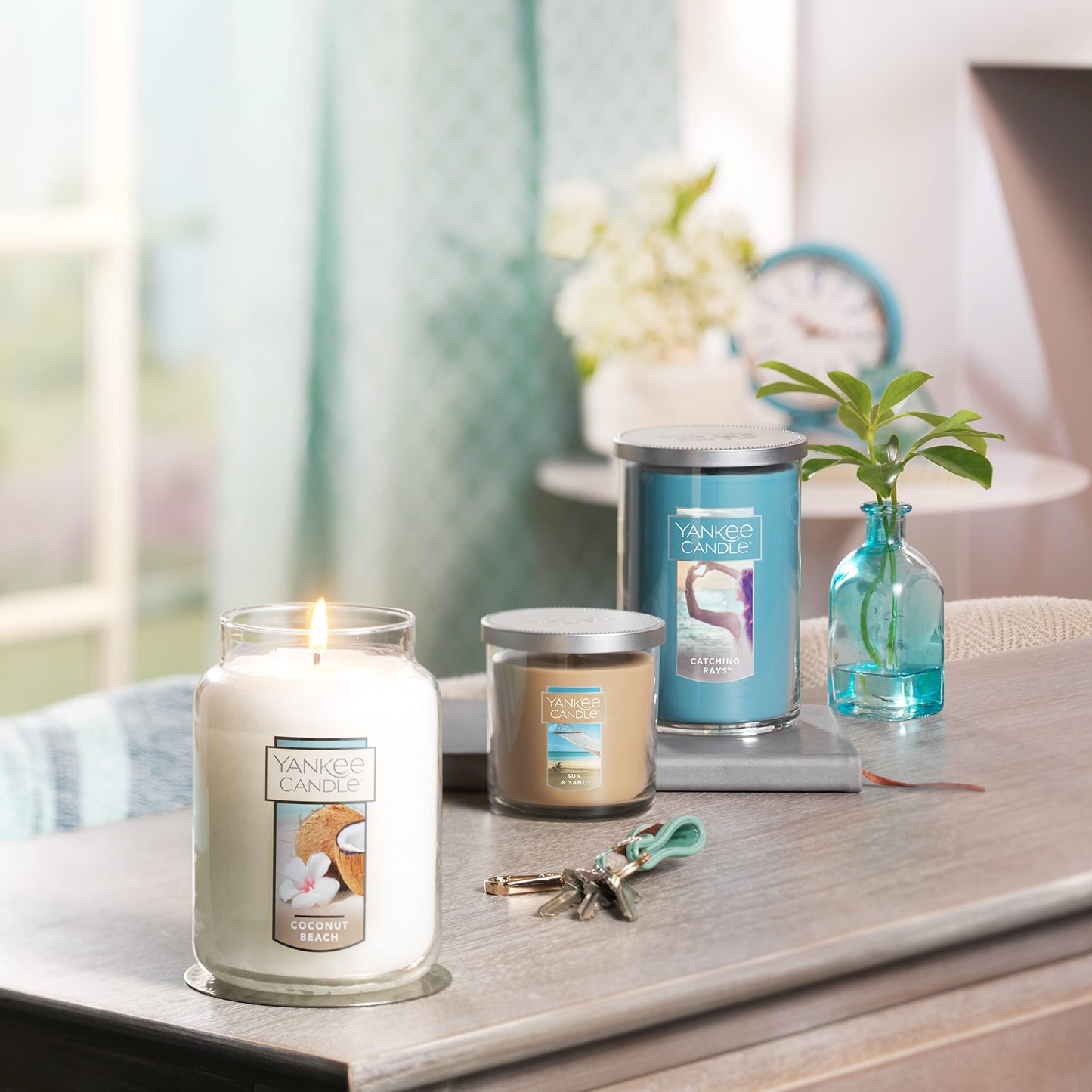 Yankee Candle Coconut Beach Scented Classic 22oz Large Jar Single Wick Candle Over 110 Hours of Burn Time Ideal for Gift-Giving Special Occasions - Medaid International