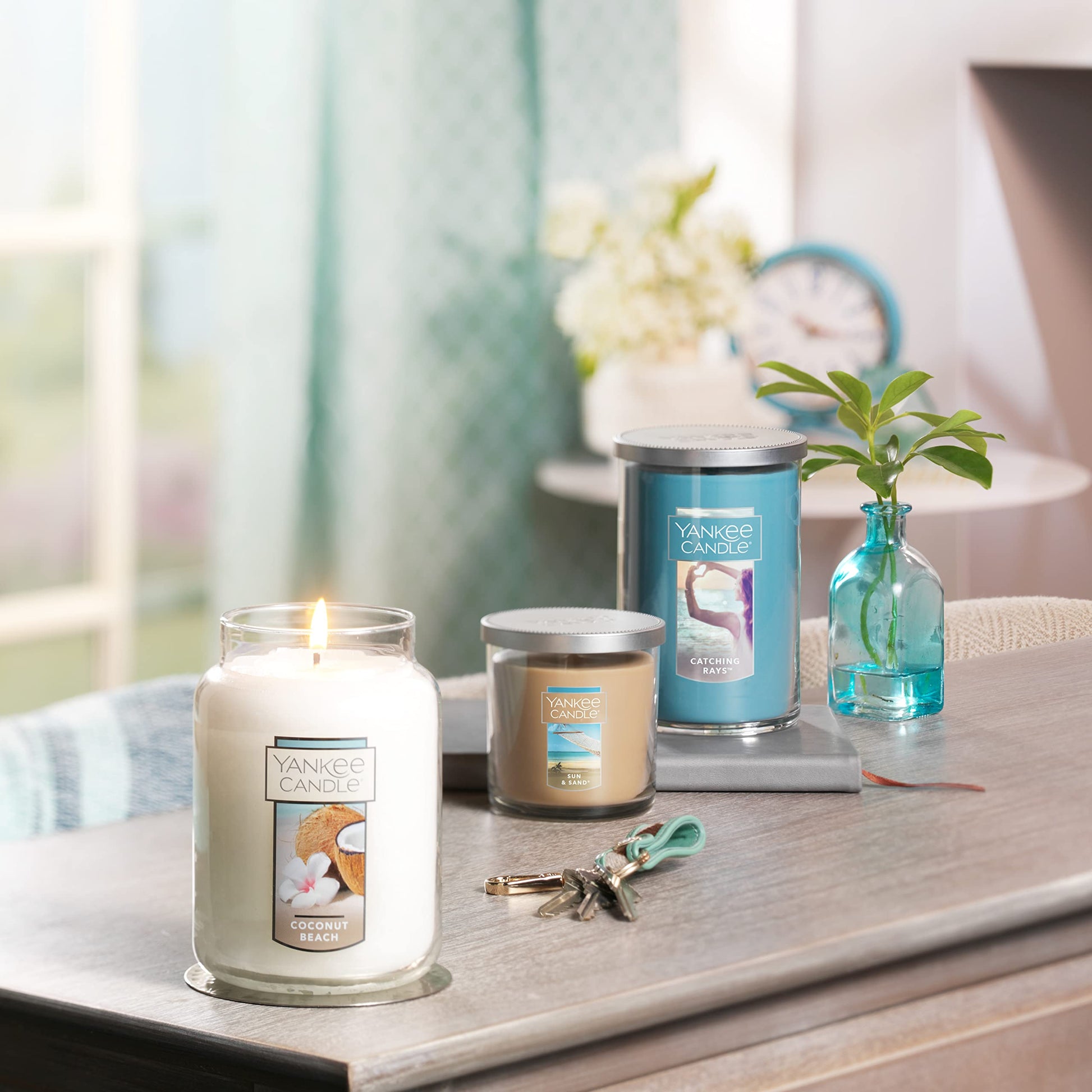 Yankee Candle Coconut Beach Scented Classic 22oz Large Jar Single Wick Candle Over 110 Hours of Burn Time Ideal for Gift-Giving Special Occasions - Medaid International