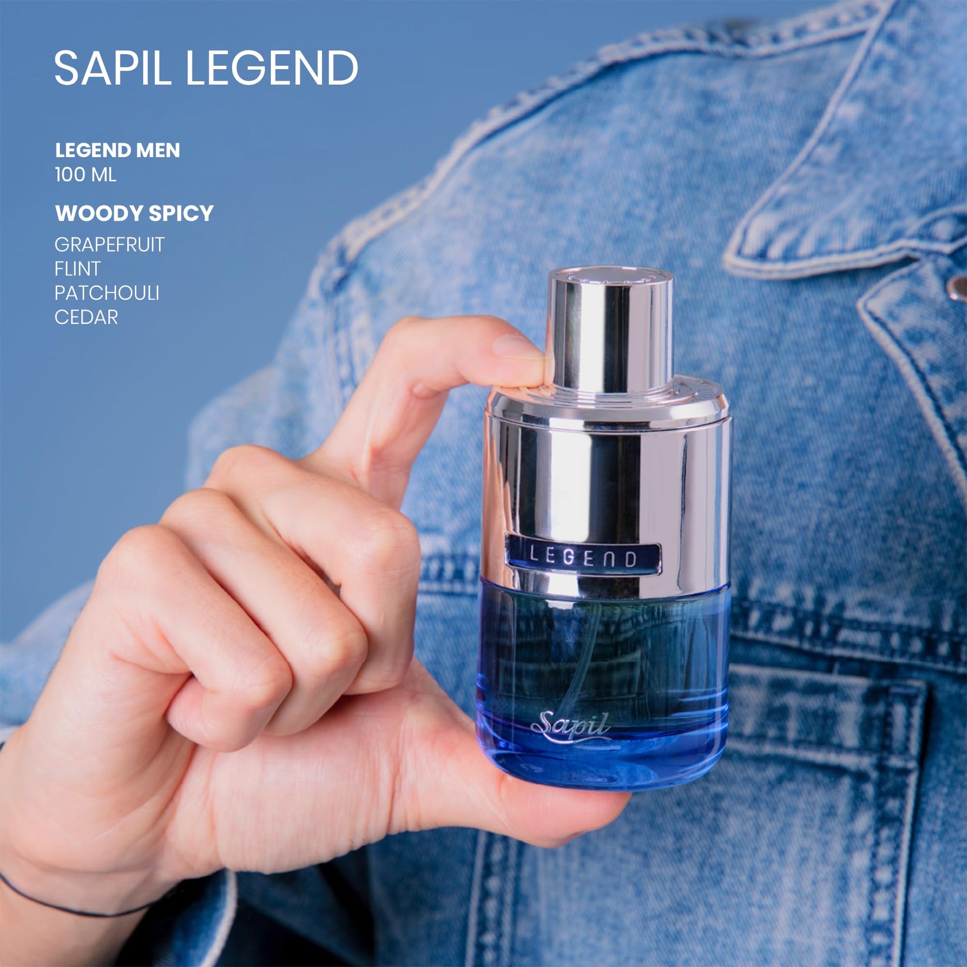 Sapil Legend Eau de Parfum for Men – Long-Lasting Dubai Perume – Spicy, Woody, Fresh & Aromatic Scent with Citrus & Warm Spices – 3.4 Oz (100ml) – Sophisticated Fragrance for Daily & Evening Wear - Medaid International