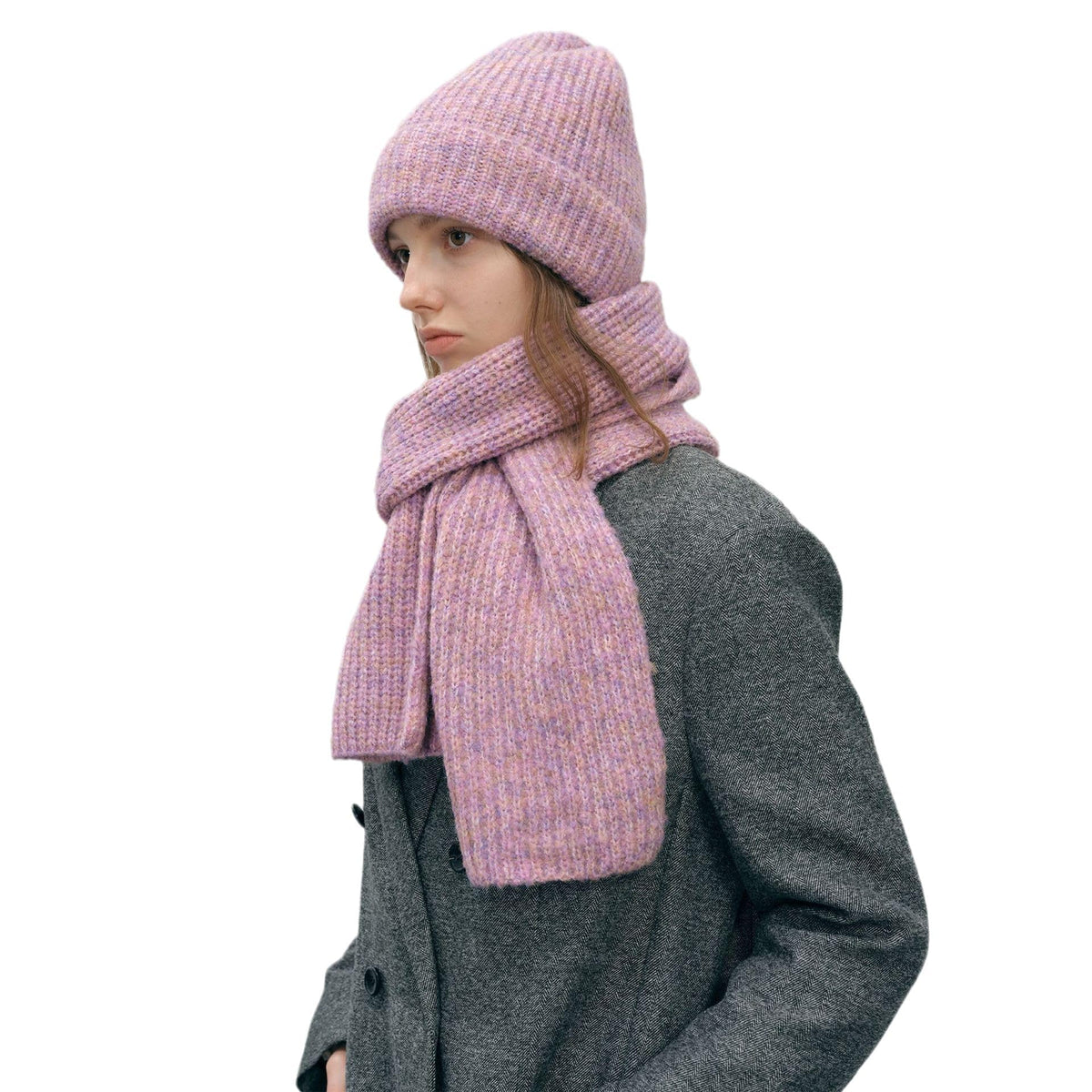 KASTWAVE 3PCS Winter Warm Hat Scarf Gloves Set, Beanie Warm Cotton Scarves, Winter Beanie Hat Scarf Gloves Set For Women Men