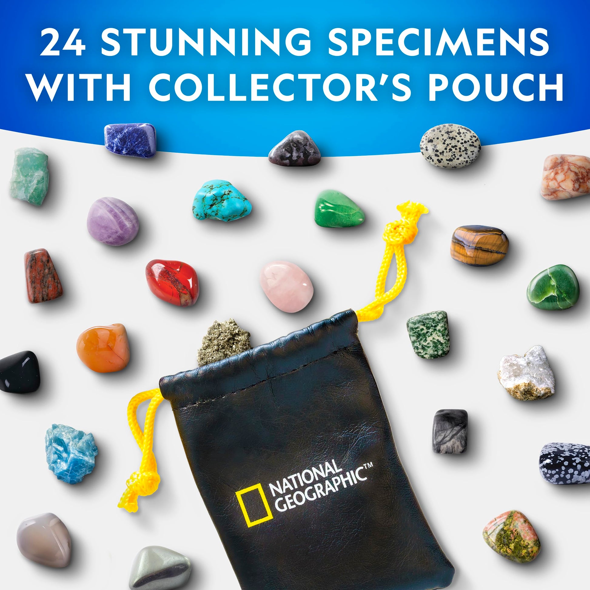 NATIONAL GEOGRAPHIC Gemstone Advent Calendar - 2025 Christmas Countdown Calendar for Kids with 24 Gems to Open Each Day, Complete Rock Collection with Mini Gemstone Dig Kit - Medaid International