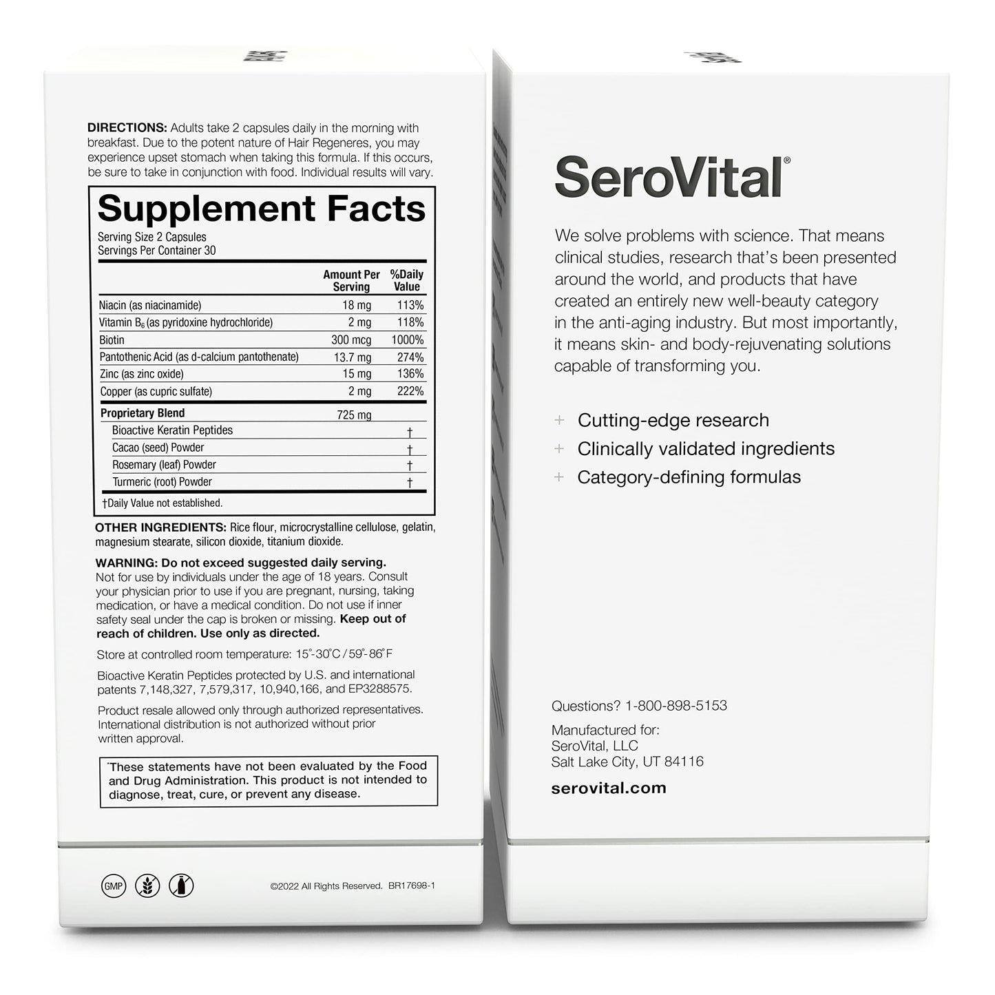 Serovital Hair Regeneres - Formulated for Women Seeking Enhanced Hair Growth - Supports Noticeable Decrease in Age-Related Hair Loss and Shedding - (60 Count) - Medaid International