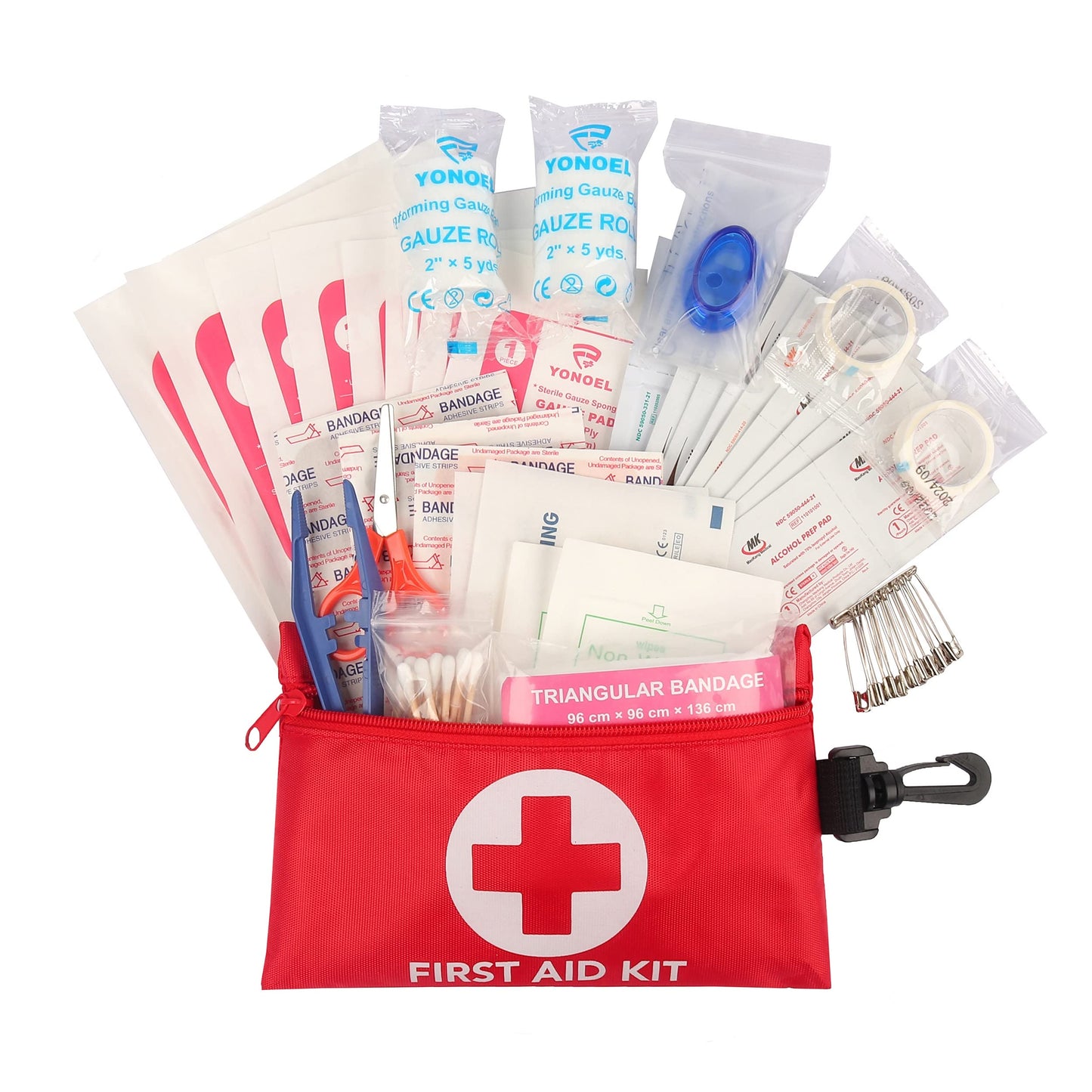 Galaxylense 128 Pcs First Aid Kits Small for Survival Emergency Trauma Military Tactical Medical School Office Home Hunting Camping Hiking Traveling Fishing IFAK EMT Bag 2 Packs
