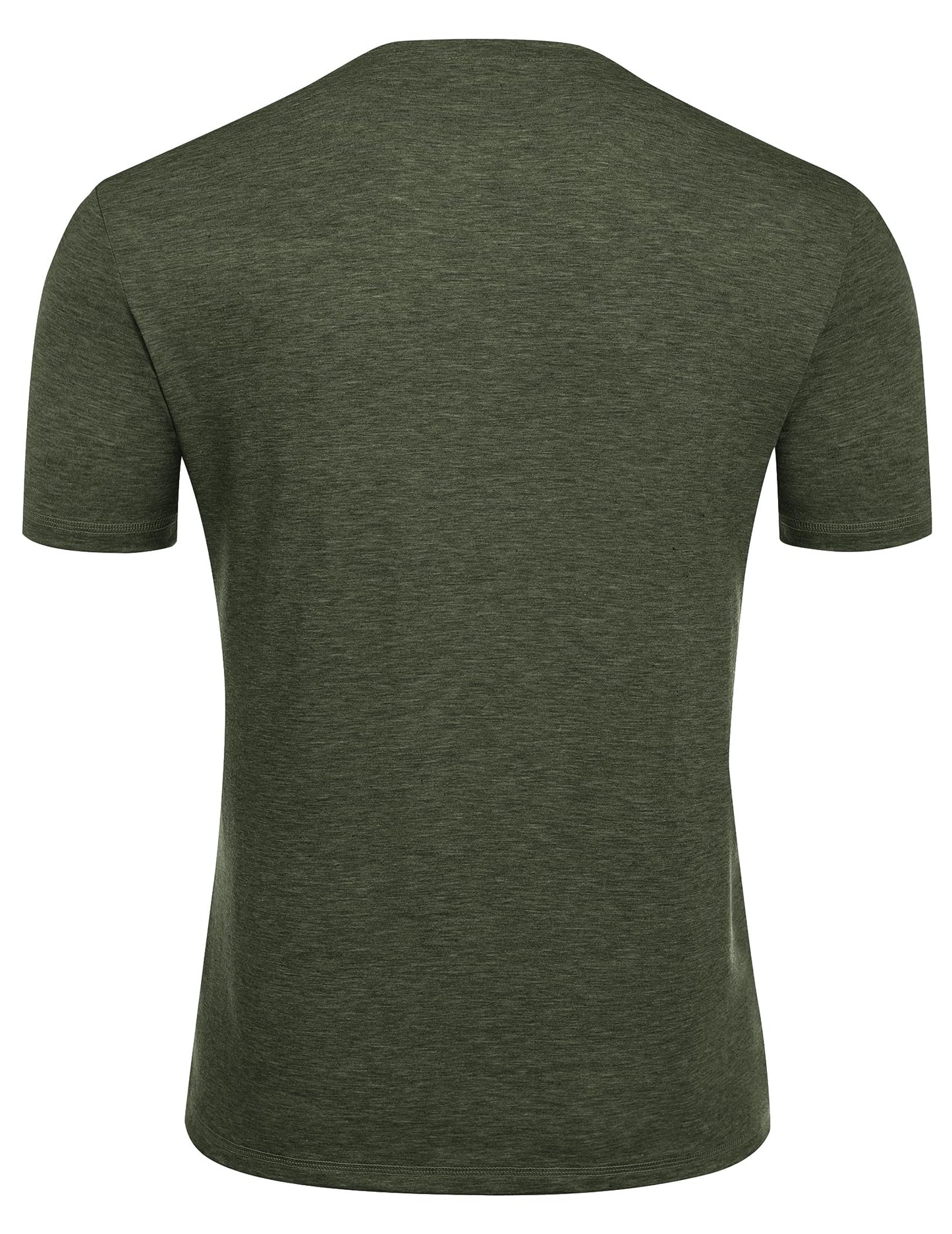 COOFANDY Men's Henley Short Sleeve Shirts Casual Button Henley Basic Tee Solid Fashion Shirts Dark Green - Medaid International