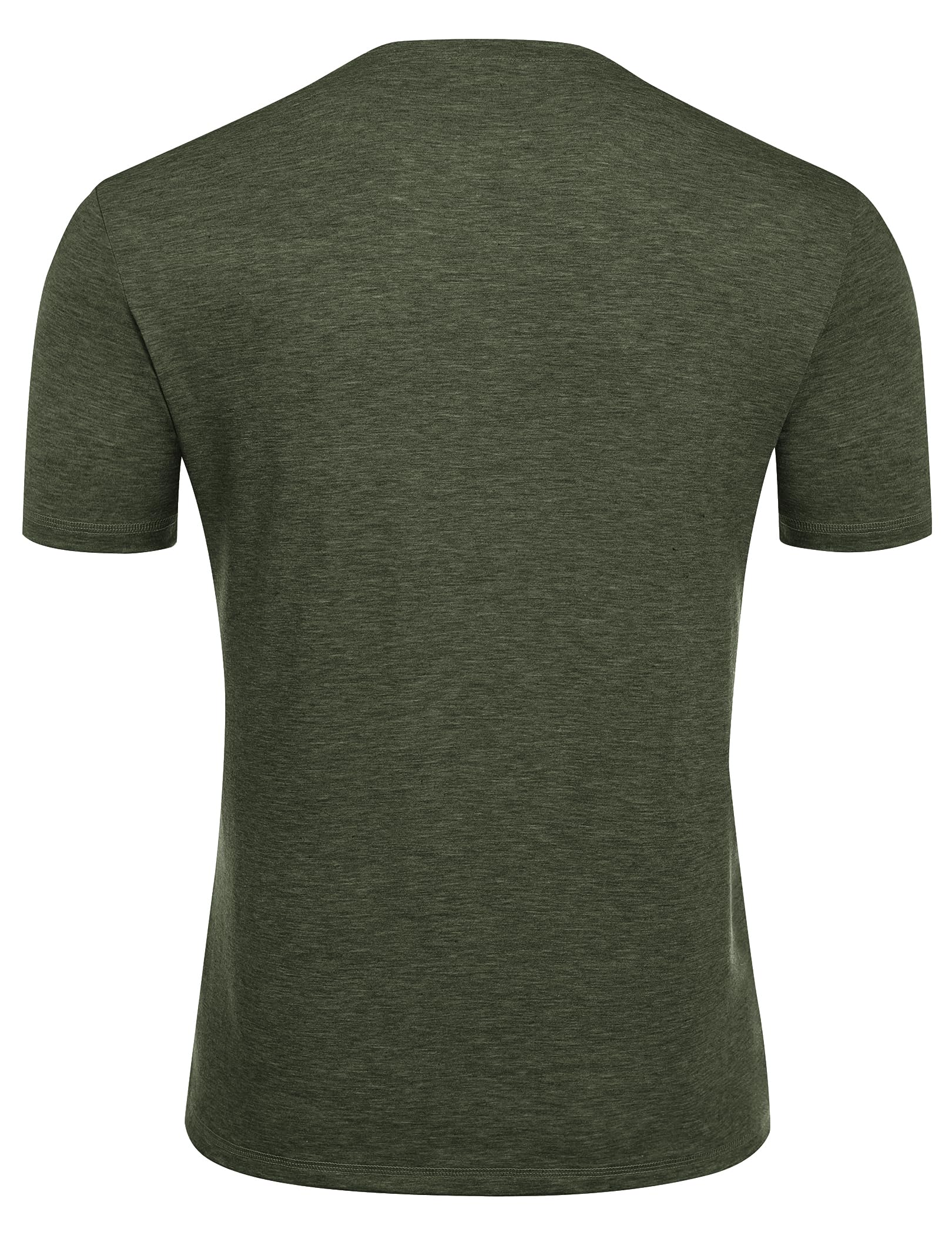 COOFANDY Men's Henley Short Sleeve Shirts Casual Button Henley Basic Tee Solid Fashion Shirts Dark Green - Medaid International