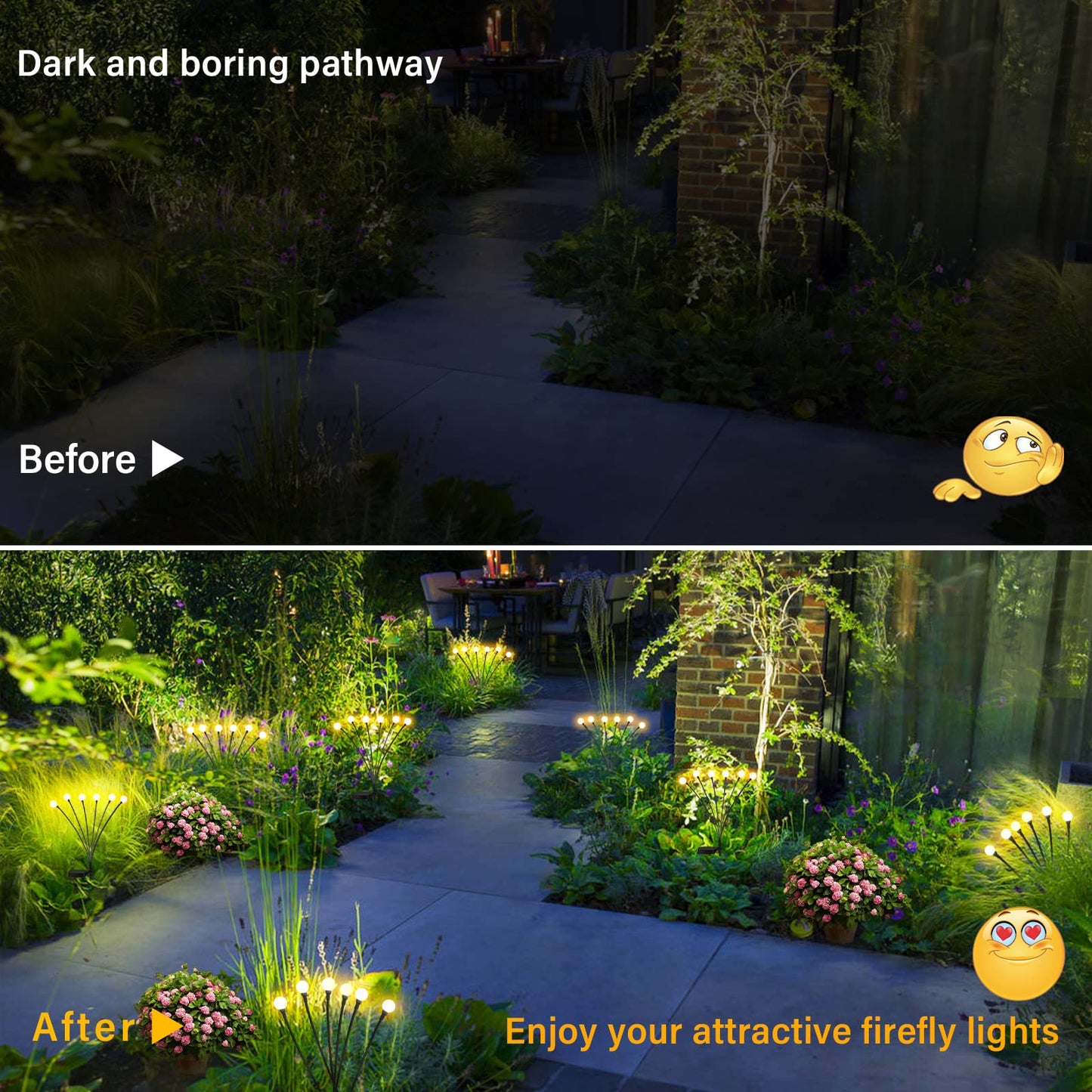 Brightever Upgraded Solar Swaying Garden Lights, Firefly Landscape Stake Lights with Highly Flexible Copper Wire, 2 Packs - Medaid International