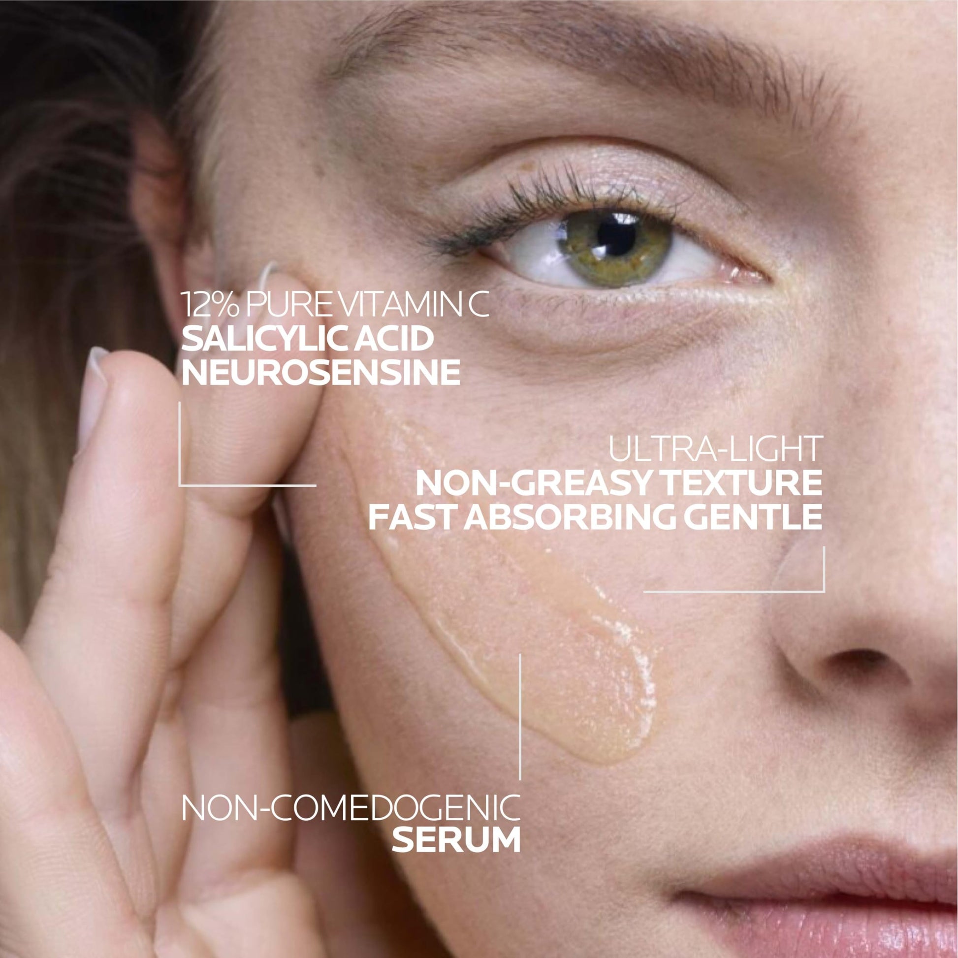La Roche-Posay Pure Vitamin C Serum For Face With Hyaluronic Acid & Salicylic Acid, Hydrating & Brightening Serum, Boost Radiance & Reduce Wrinkles, Paraben Free - Medaid International
