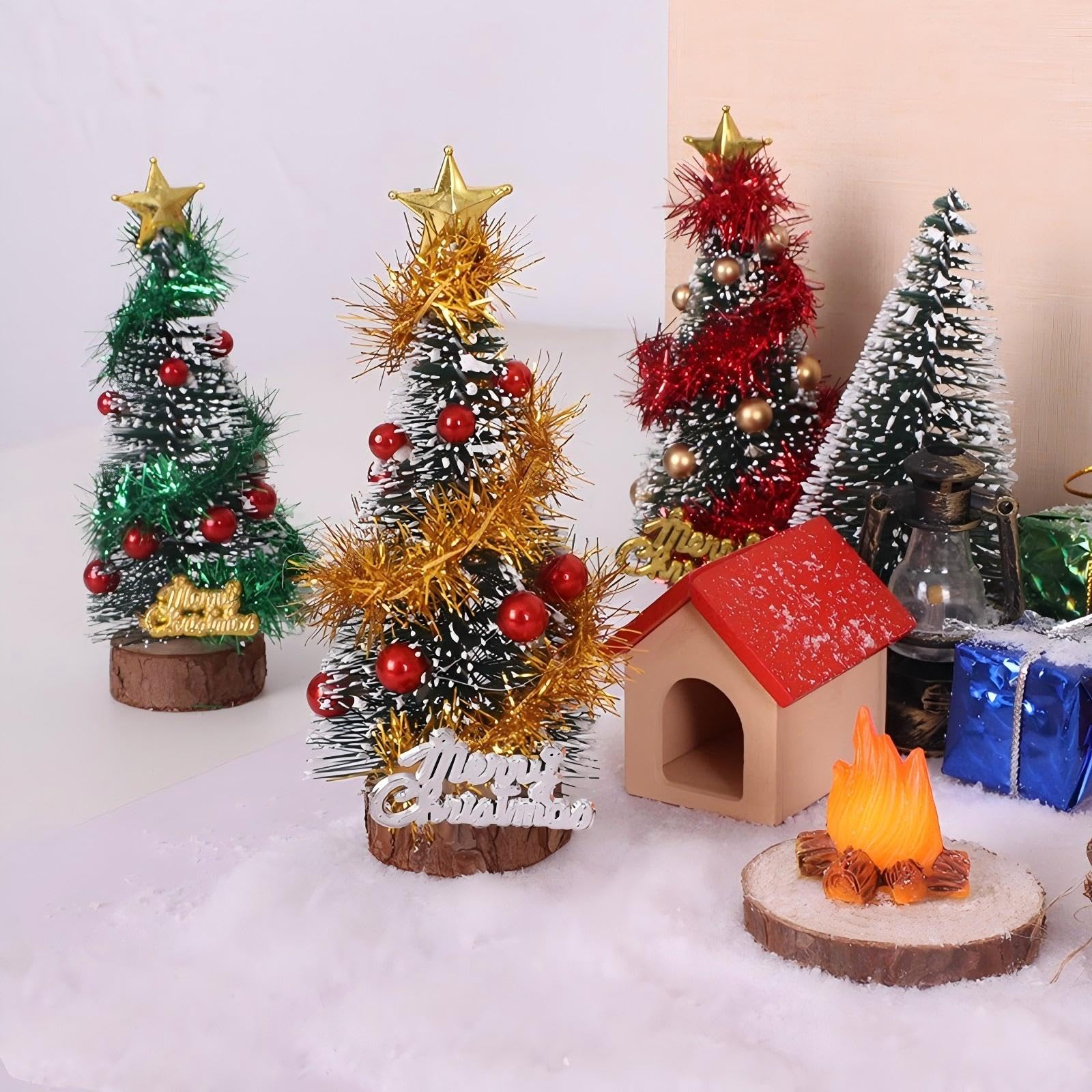Mini Christmas Tree, Small Christmas Tree with Base, Artificial Tabletop Christmas Trees for Party and Home Decor (Green) - Medaid International