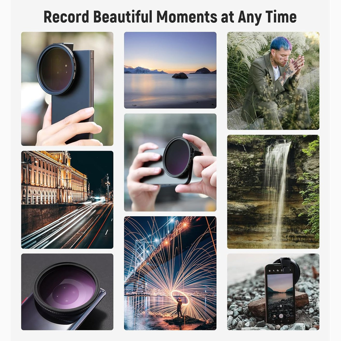 NEEWER 67mm Clip On VPhone Lens Filter Kit with ring