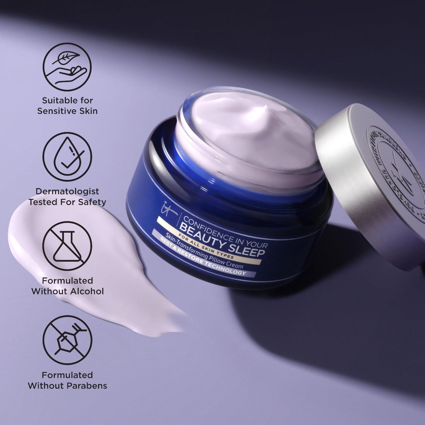 IT Cosmetics Confidence in Your Beauty Sleep Night Cream - Visibly Improves Fine Lines, Wrinkles, Dryness, Dullness & Loss of Firmness - With Hyaluronic Acid - Medaid International