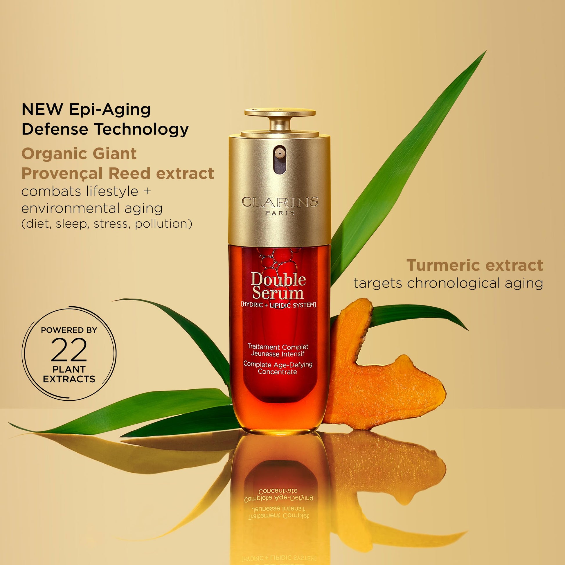 Clarins DOUBLE SERUM | Anti Aging Face Serum | Visibly Firms, Smoothes, Boosts Radiance, and Refines Pores | 24H Hydration | All Skin Types, 1 Fl Oz - Medaid International