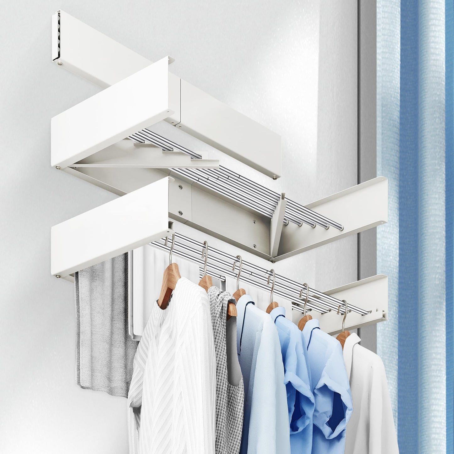 Collapsible Wall Mounted Clothes Drying Rack