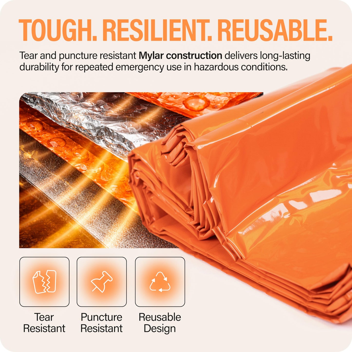 Primacare CB-3684-2 Pack of 2 Emergency Sleeping Bags for Survival, Mylar Blanket/Tent Used for Emergency, Camping, Hiking, Hunting, Outdoors, Perfect for Medical First Aid Supply Kits, Adult, Orange