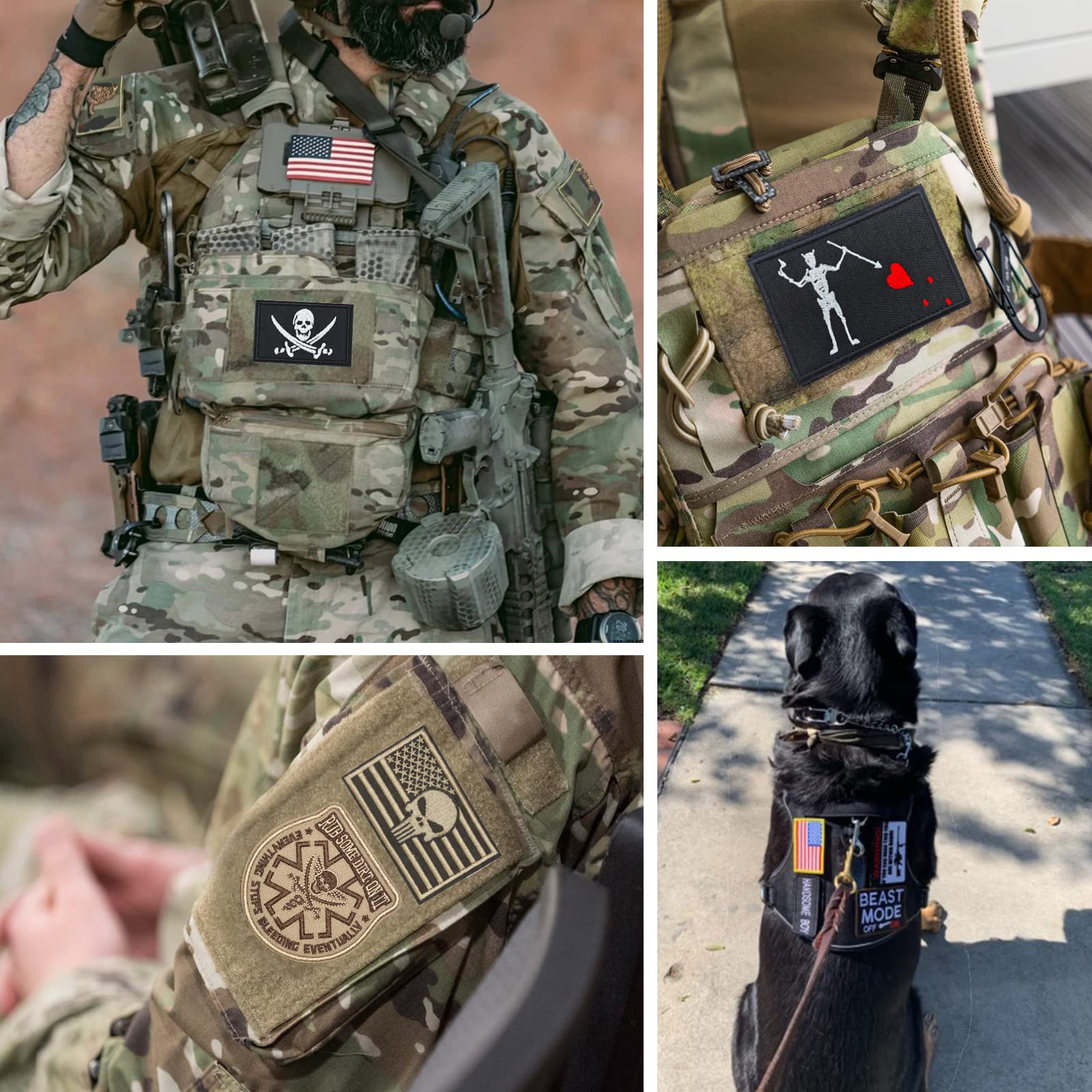 Gleihow 12 Pieces Random Funny Tactical Morale Patch Full Embroidery Military Loop and Hook Patches for Caps Backpacks Vest Harness Military Uniforms - Medaid International
