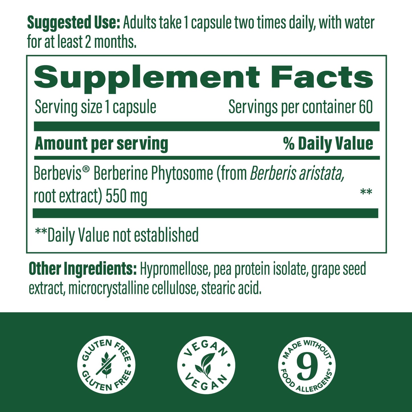 MegaFood Berberine Phytosome - Berberine Supplement 550 mg Per Serving, 1100 mg Daily - 9X Absorption - Supports A Healthy Metabolism & Cholesterol Levels - Vegan - 60 Capsules, 30 Day Supply - Medaid International