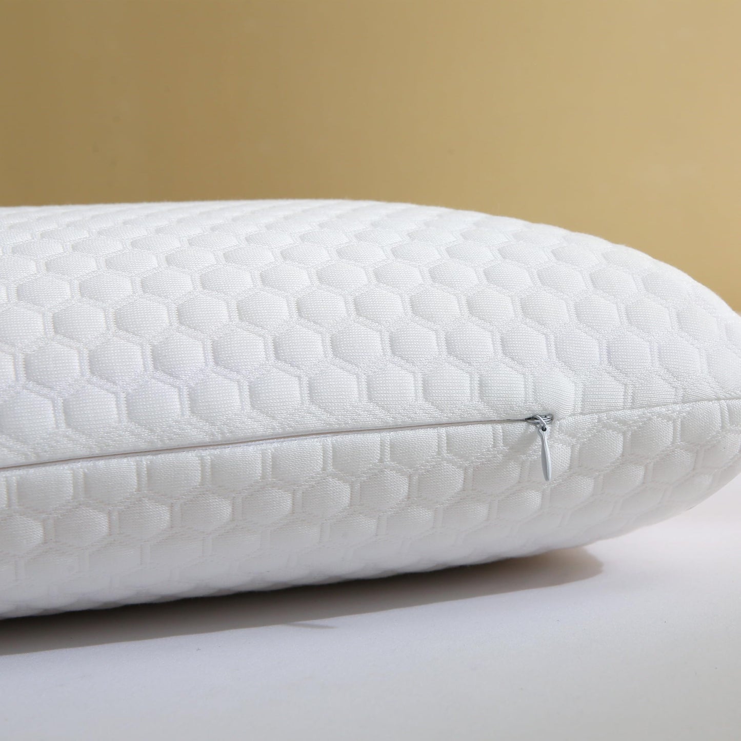 CSDLF Memory Foam Bed Pillows, Pillow for Side and Back Sleeper, Pillow for Neck Pain Relief, Washable Removable Cover, Soft, White (Queen) - Medaid International