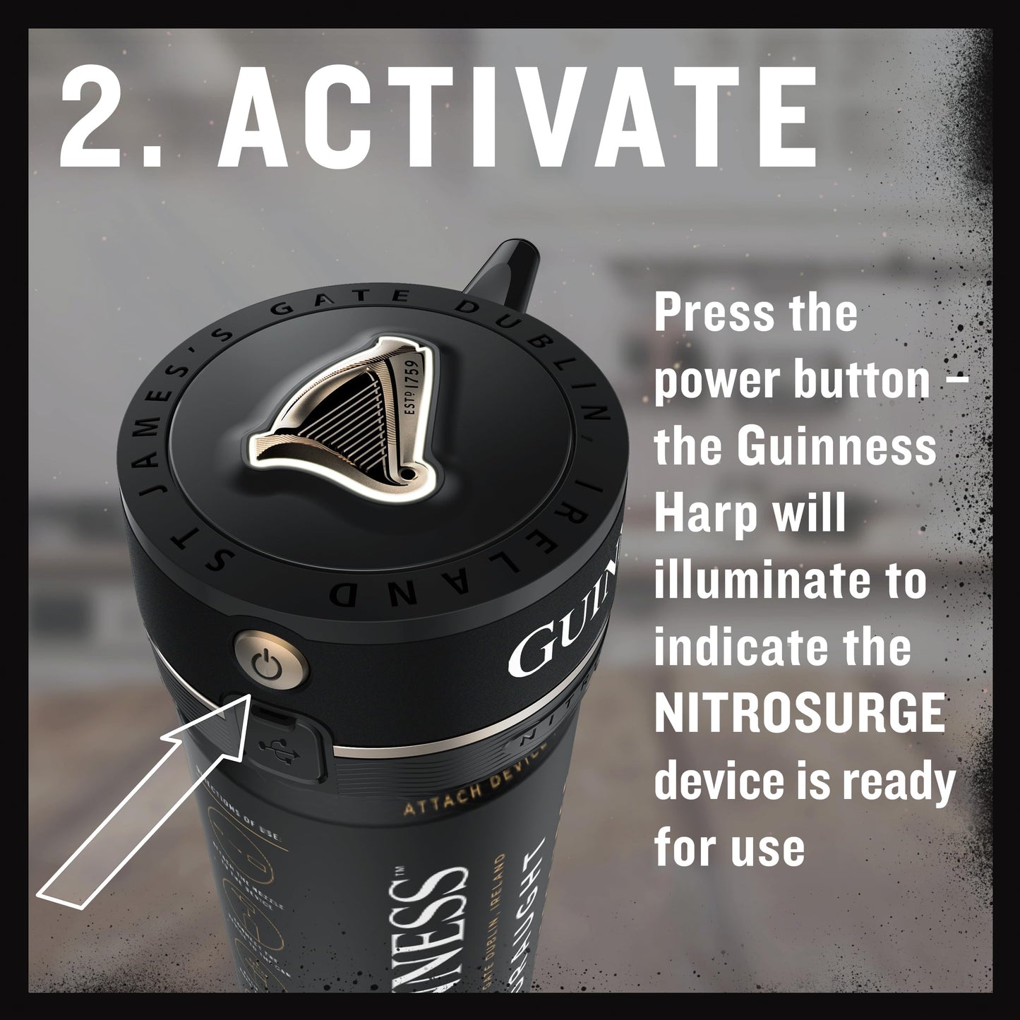 Guinness Draught Nitrosurge Device, Stout Beer, Perfect Pub Pour at Home, Rich Smooth Head & Sweetness of Malt Balanced with Hops, Cans Sold Separately, Device Only, Black - Medaid International