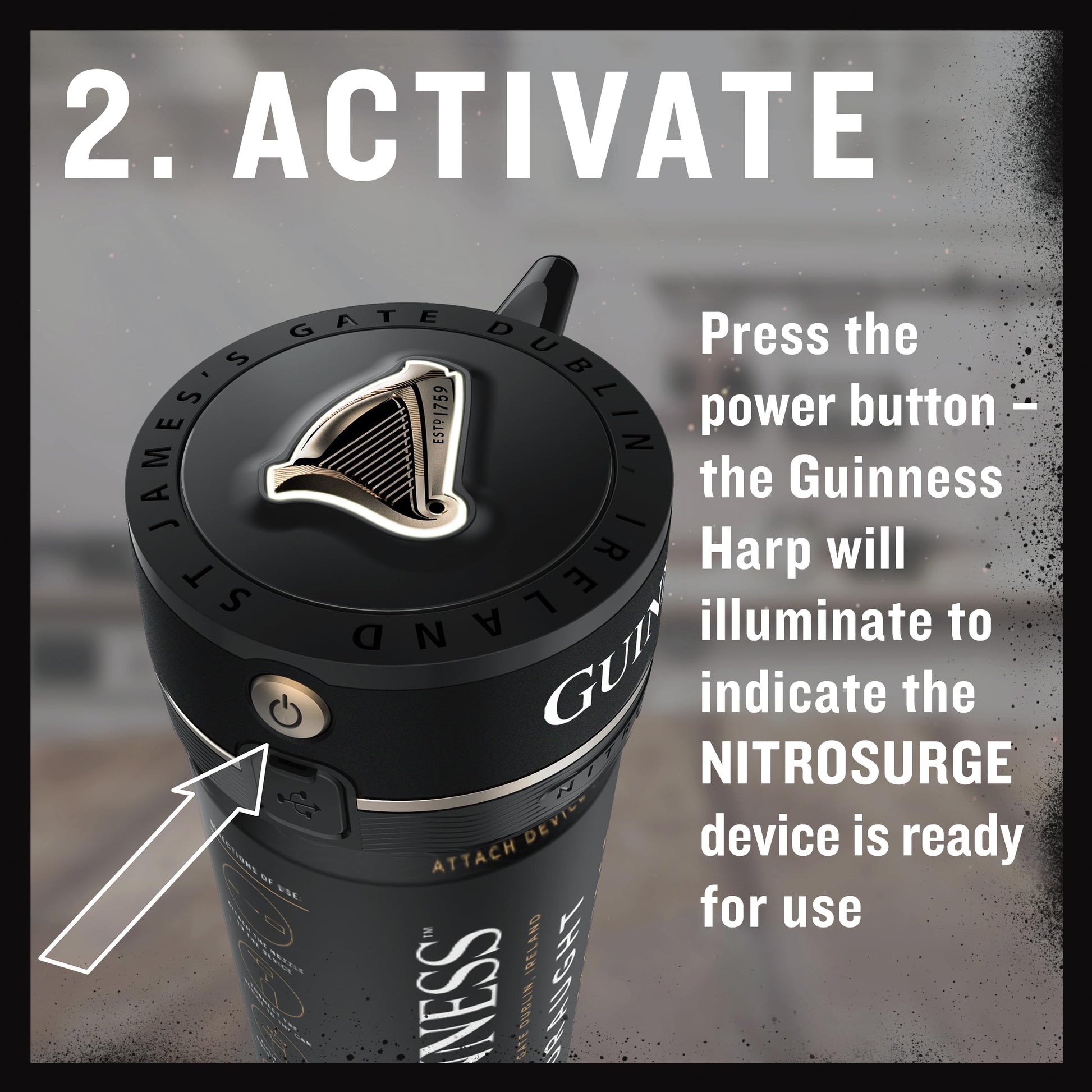 Guinness Draught Nitrosurge Device, Stout Beer, Perfect Pub Pour at Home, Rich Smooth Head & Sweetness of Malt Balanced with Hops, Cans Sold Separately, Device Only, Black - Medaid International