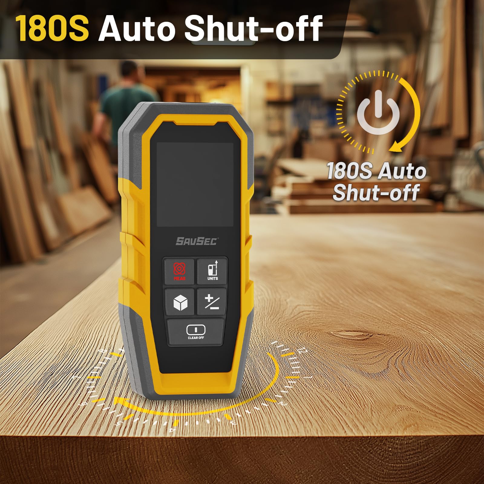Laser Measuring Tool, SAVSEC 229Ft Digital Laser Measure Device with 4 Unit Switching, 1/16in Accuracy, Measuring Distance/Area/Volume/Pythagorean - Medaid International