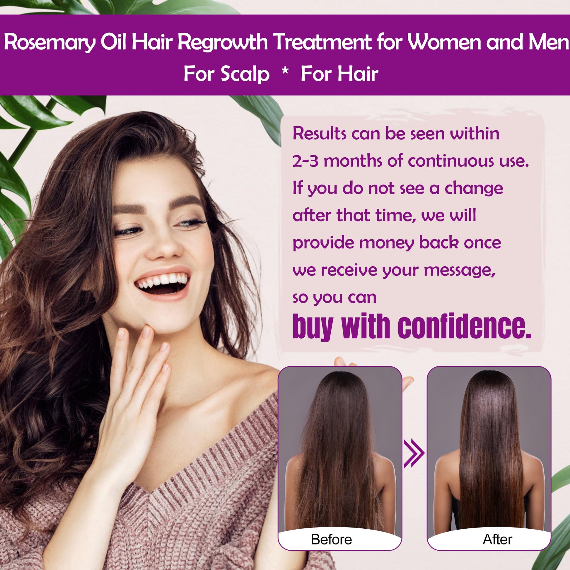Rosemary Oil Hair Growth Serum W/Rosemary Water & Rice Water Spray Hair Growth,Biotin Castor Oil Argan Oil Caffeine Keratin Reduce Hair Loss,Restore Dry Damaged Hair Regrowth Treatments for Women Men - Medaid International