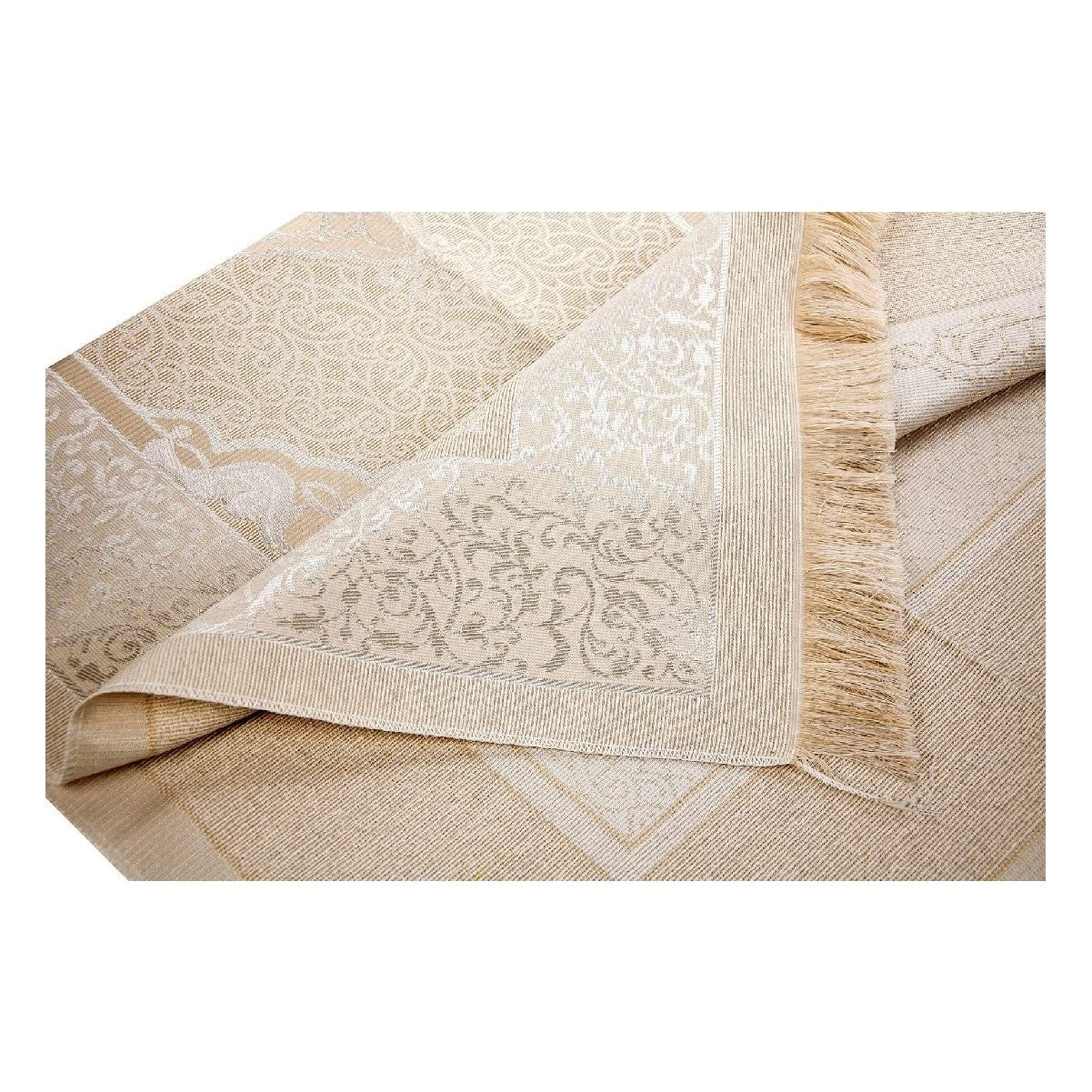 ihvan online Prayer Gift Box for Hajj and Umrah, Muslim Prayer Rug, Islamic Mat, 99 & 33 Pearly Beads Tesbih, Yaseen Book, Miswak, Hijab, Islamic Deluxe Set for Ramadan & Eid Gift, White/Set 1 - Medaid International
