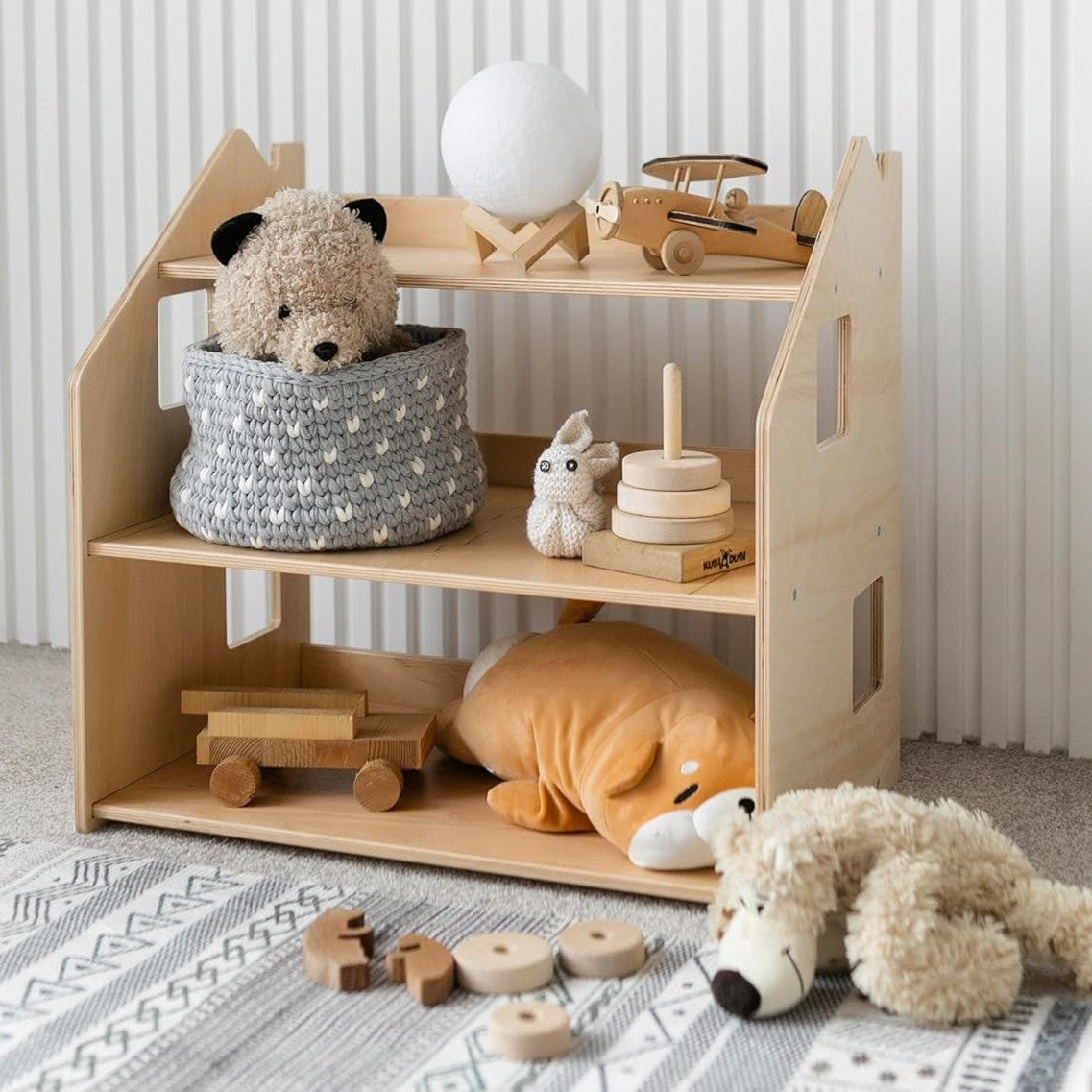 Montessori Wooden Toy Storage Shelf
