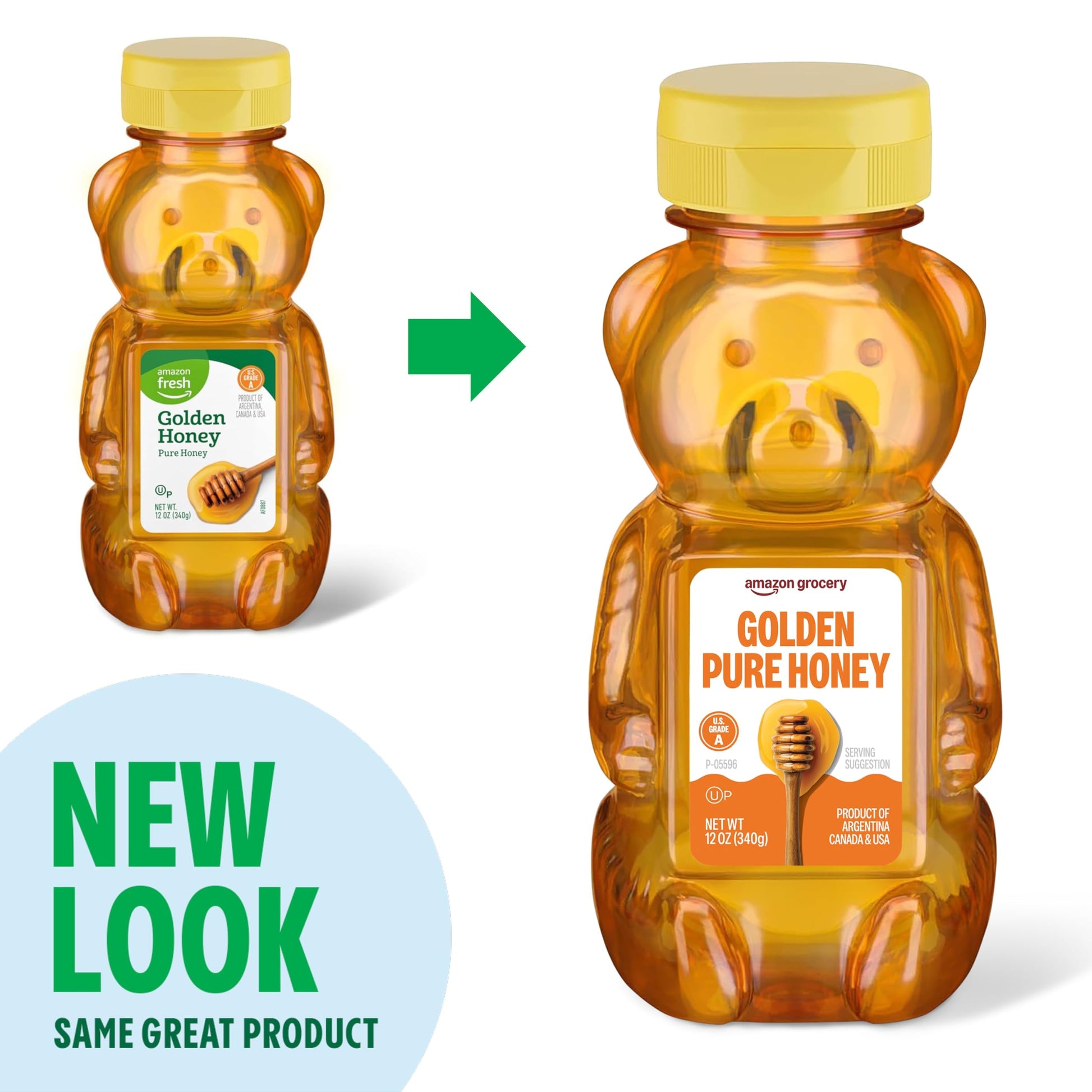Amazon Grocery, Golden Pure Honey, 12 Oz (Previously Amazon Fresh, Packaging May Vary) - Medaid International