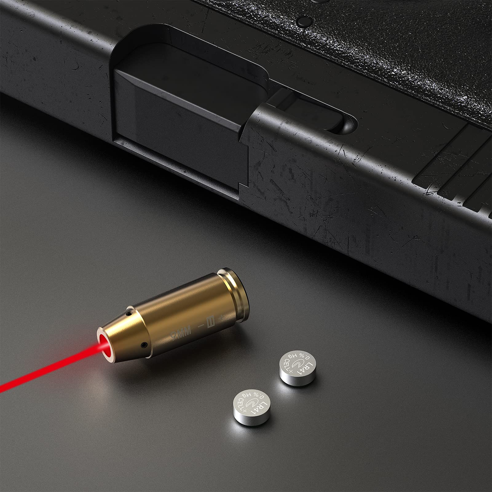 Feyachi Bore Sight 9mm Red Dot Laser Zeroing Bore Sighter Pistol Laser Boresighter with 3 Sets of 0.29 * 0.39 * 1 in, 9MM - Medaid International