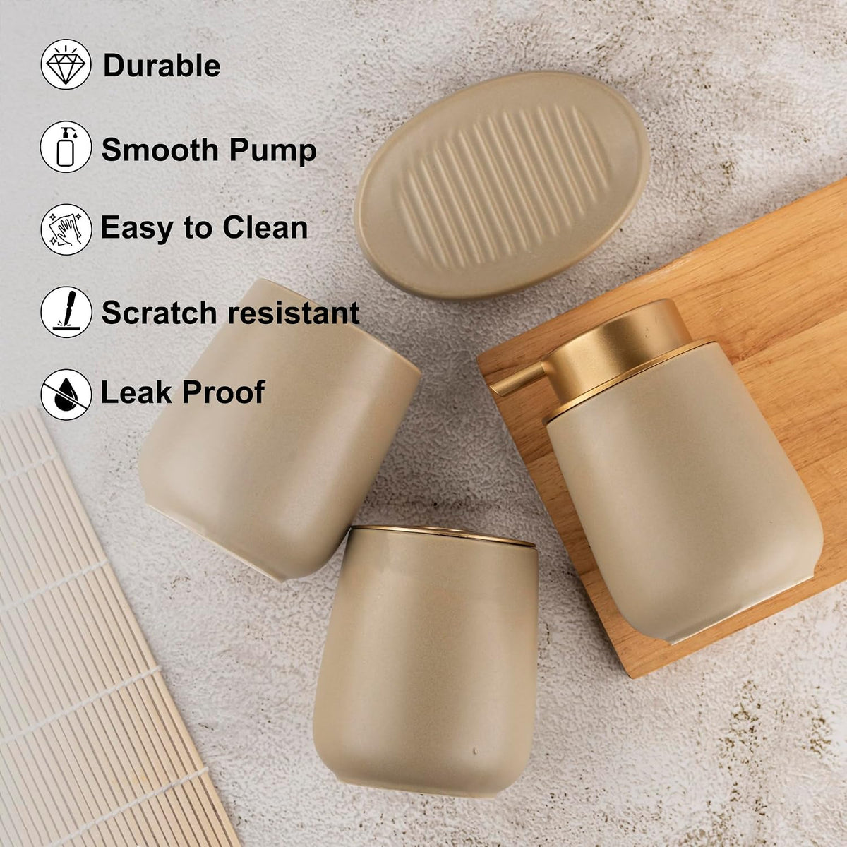 Ceramic Bathroom Accessory Set