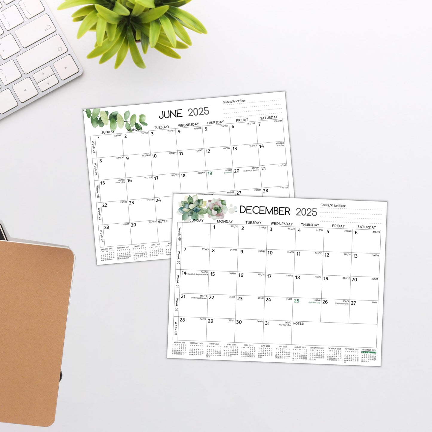 2025-2026 Magnetic Calendar for Refrigerator - Run Now to Dec 2026, 11'' x 8.5'', 2026 Monthly Calendar with Strong Magnets, Thicker Paper, Hard Cardboard, Priorities ＆ Notes, Yearly Overview - Medaid International